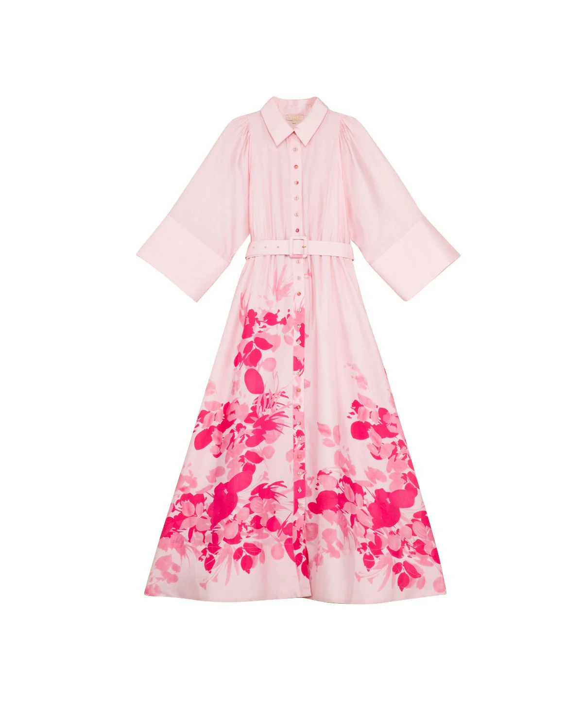 Viscose Collared Dress Pink Field - Image 2