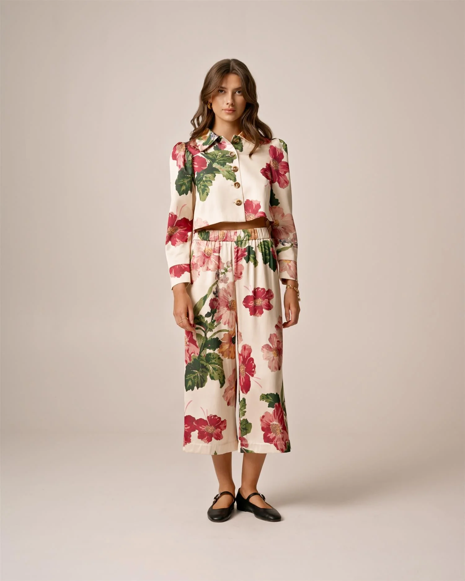 Tailored Satin Bermuda Night Bloom - Image 3