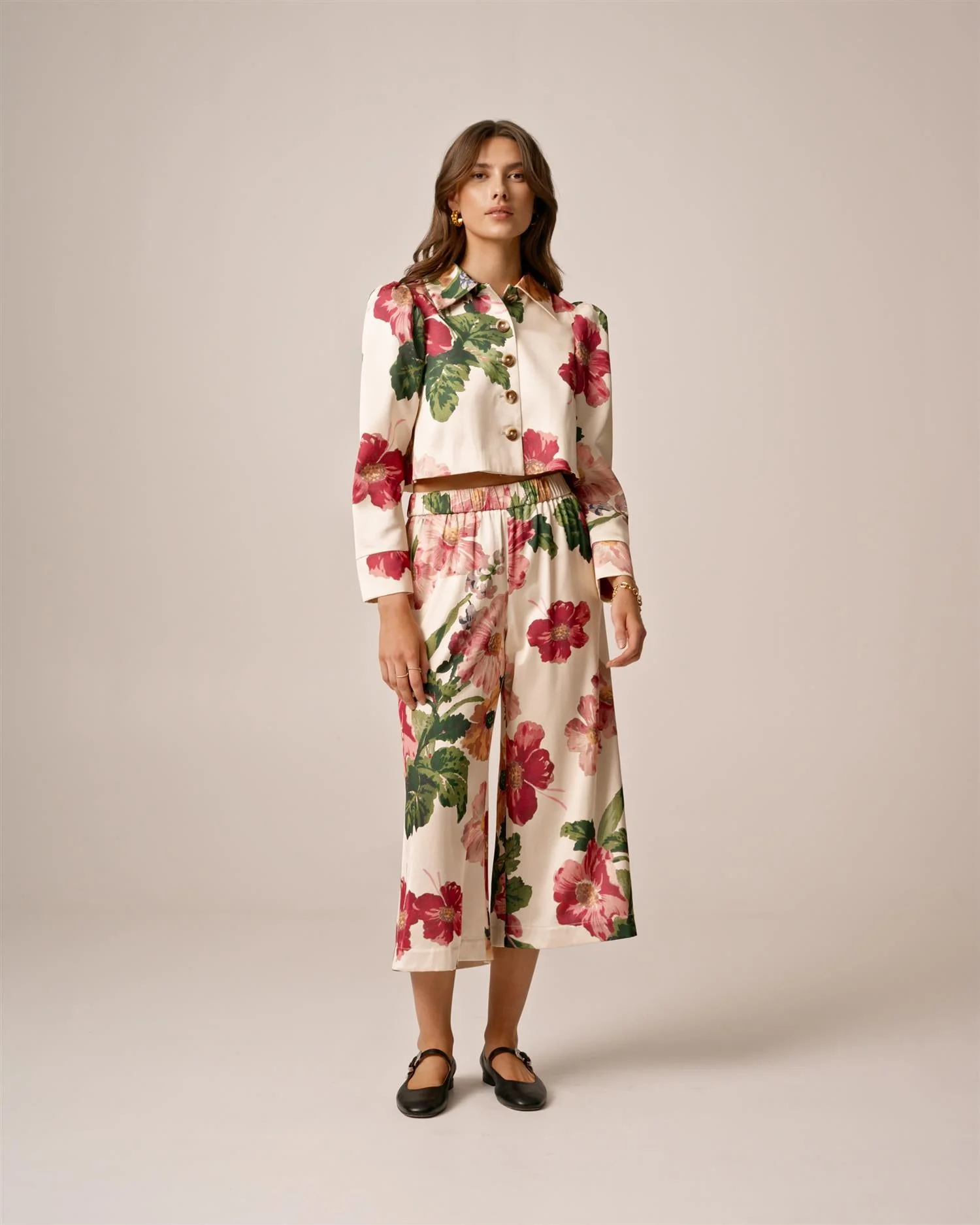 Tailored Satin Bermuda Night Bloom - Image 9