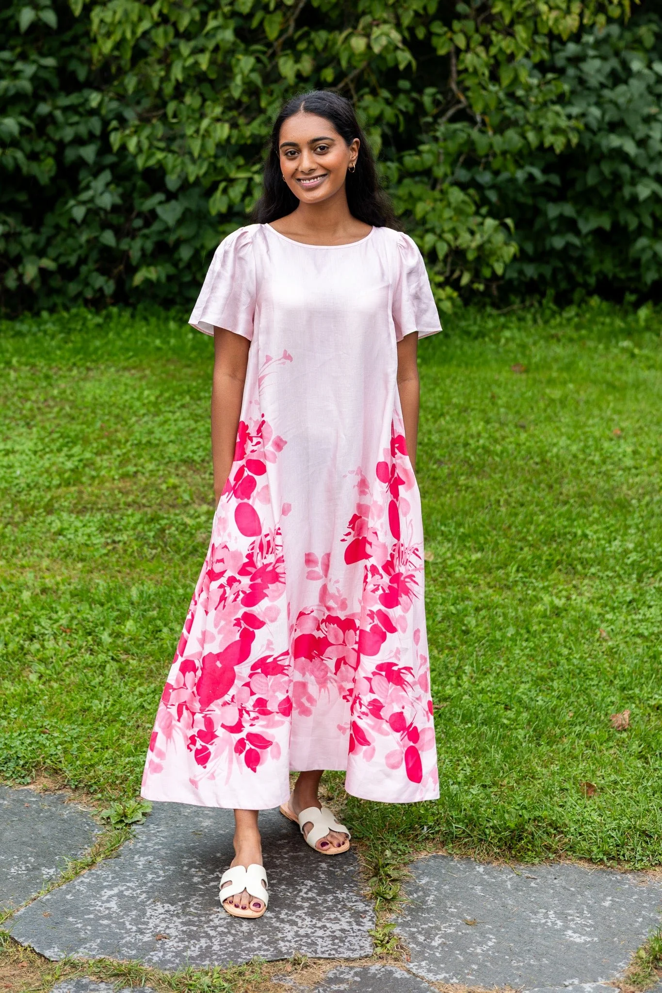 Viscose Midi Dress Pink Field - Image 2