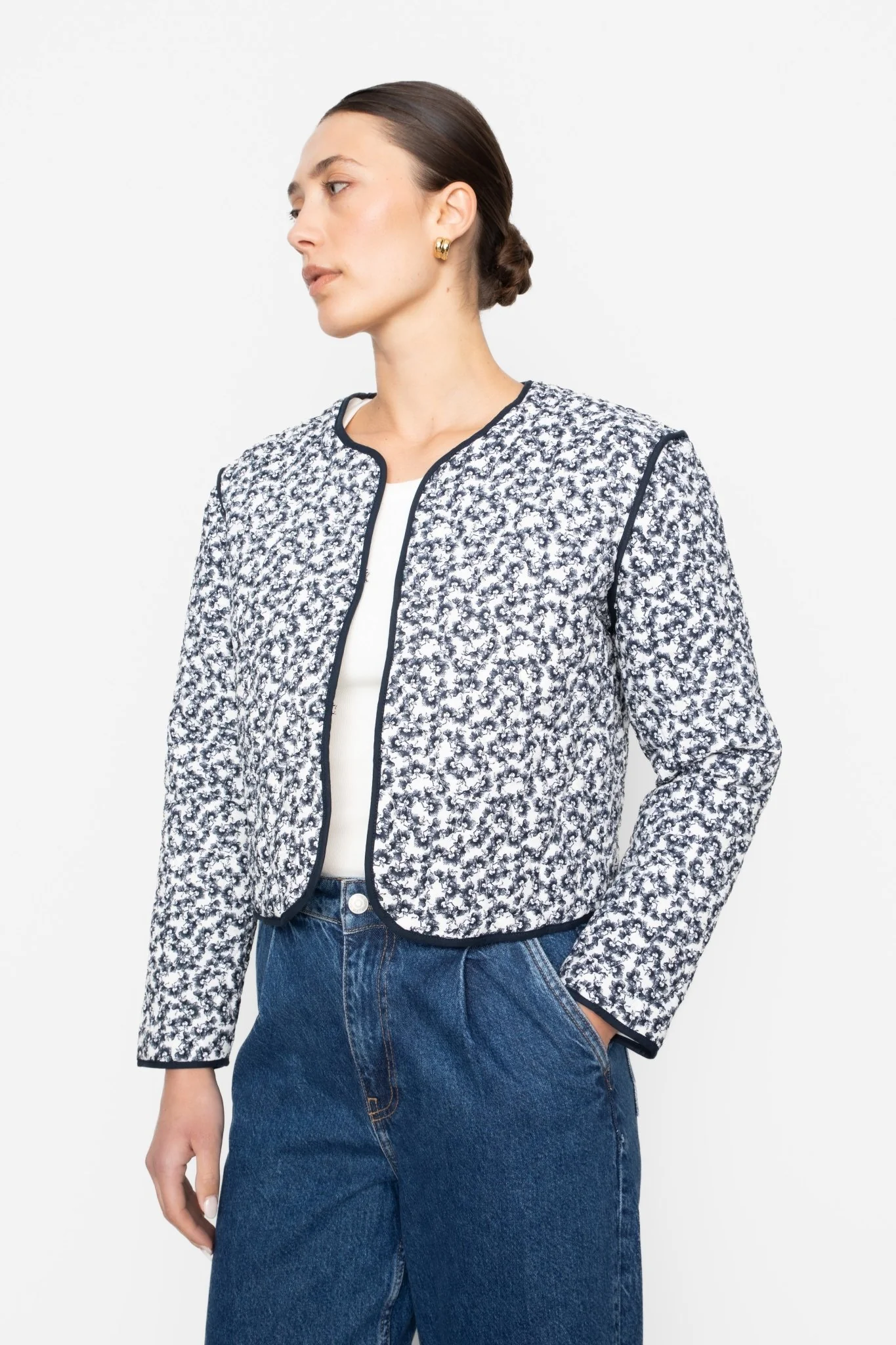 Elvera Jacket Navy Rosehip Print - Image 7