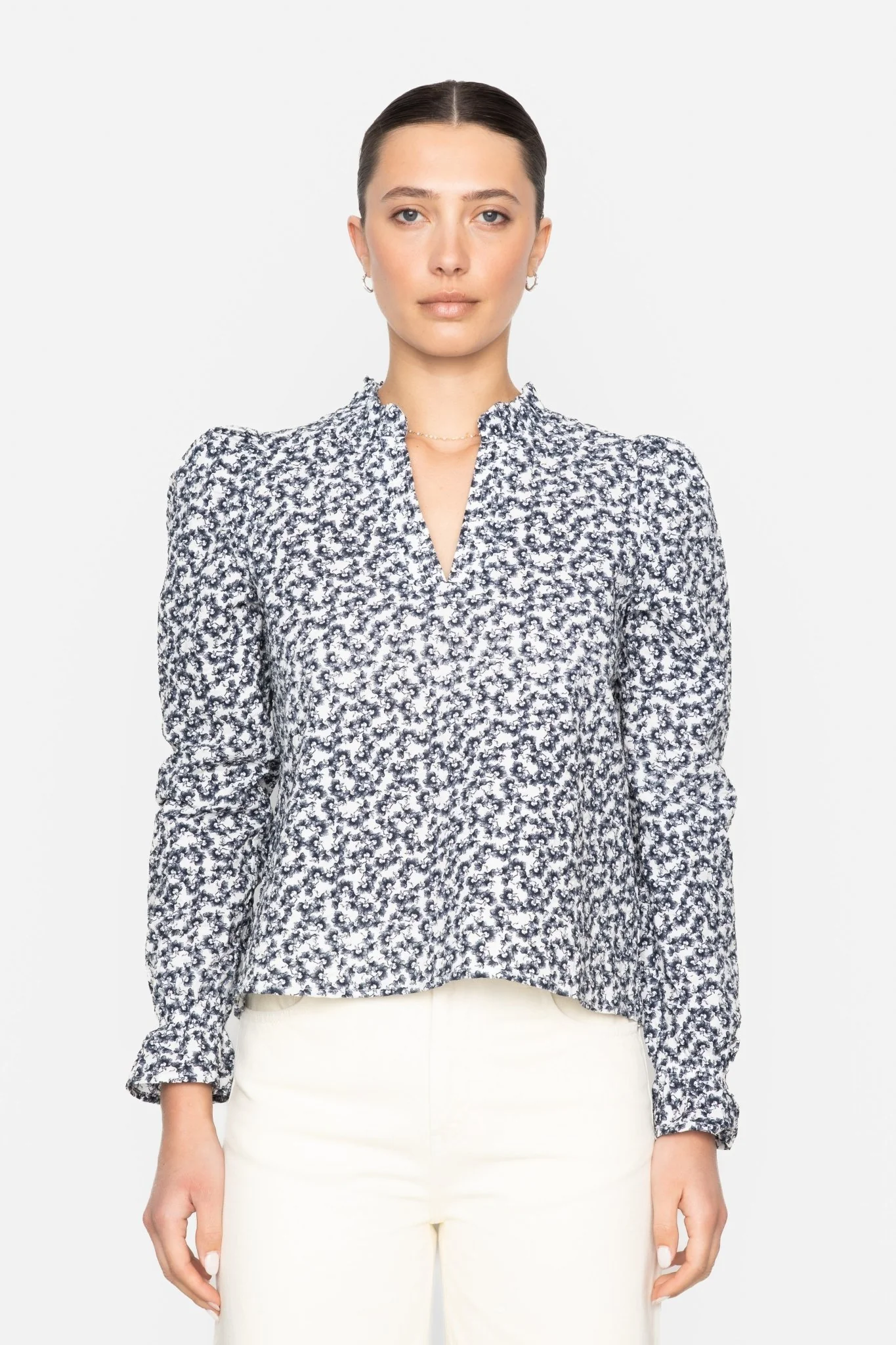 Jenny Blouse Navy Rosehip Print - Image 4