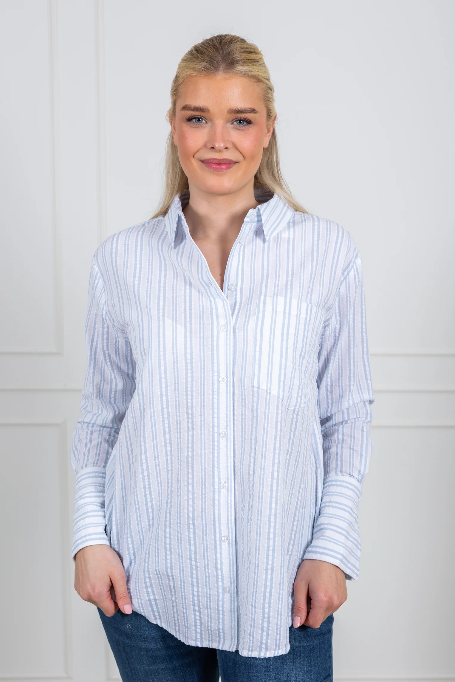 Bibi Crepe Shirt Light Blue
