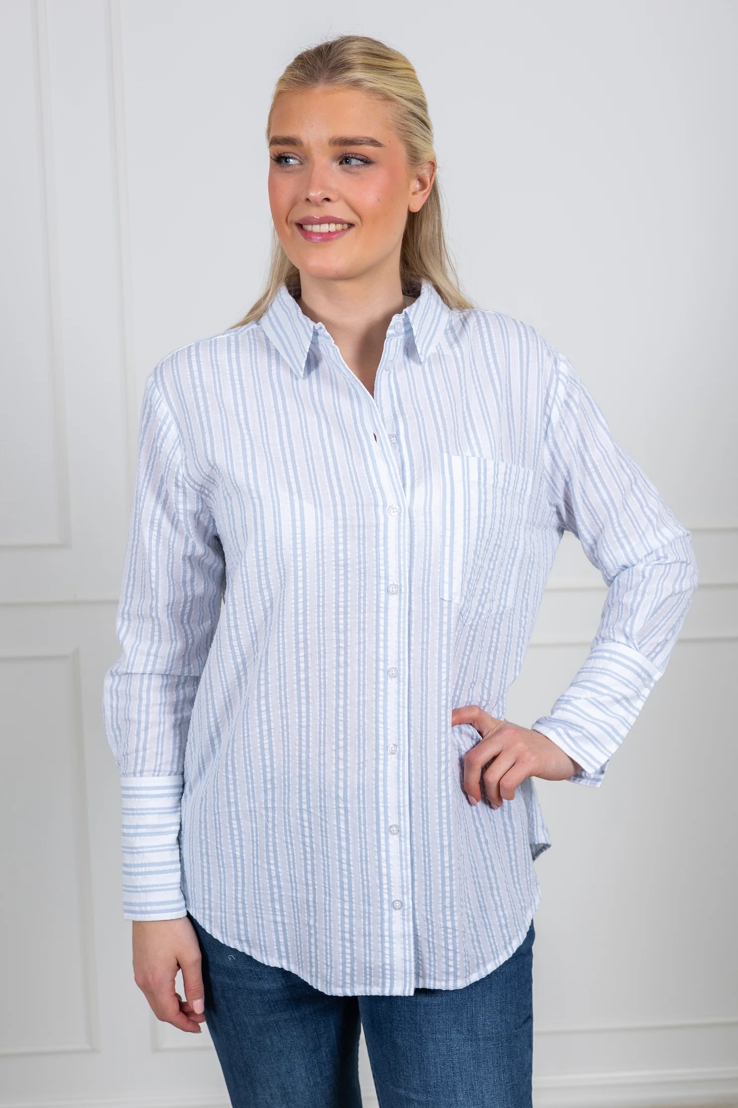 Bibi Crepe Shirt Light Blue - Image 3