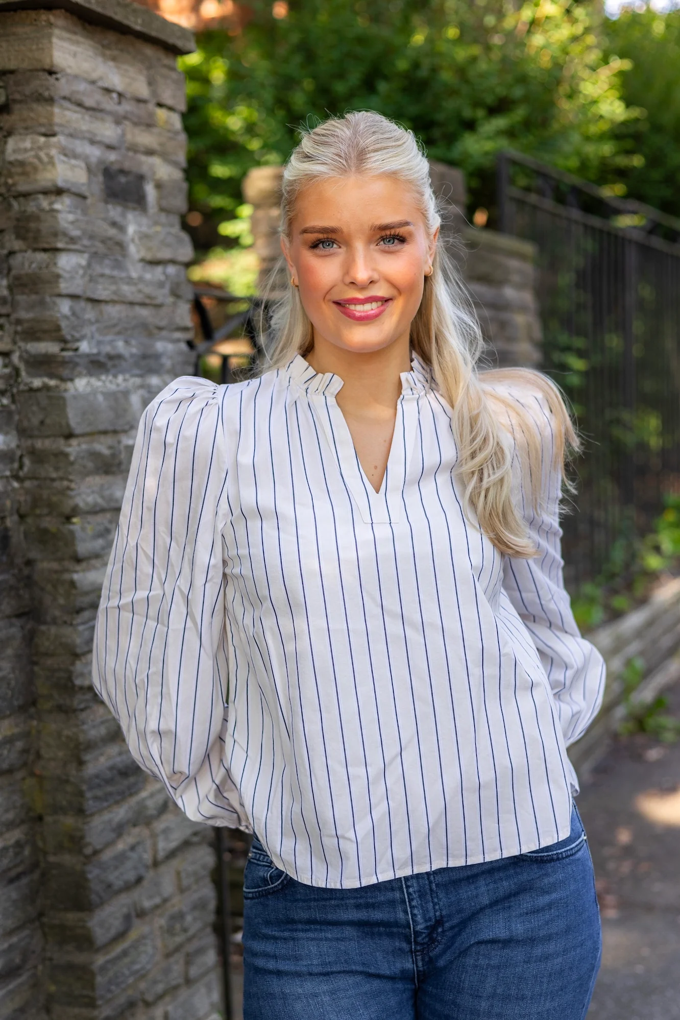 Infinity Blouse Cream Stripe - Image 3