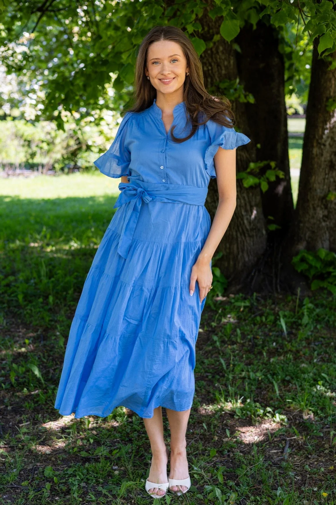 Gaia Dress Blue Voille - Image 3