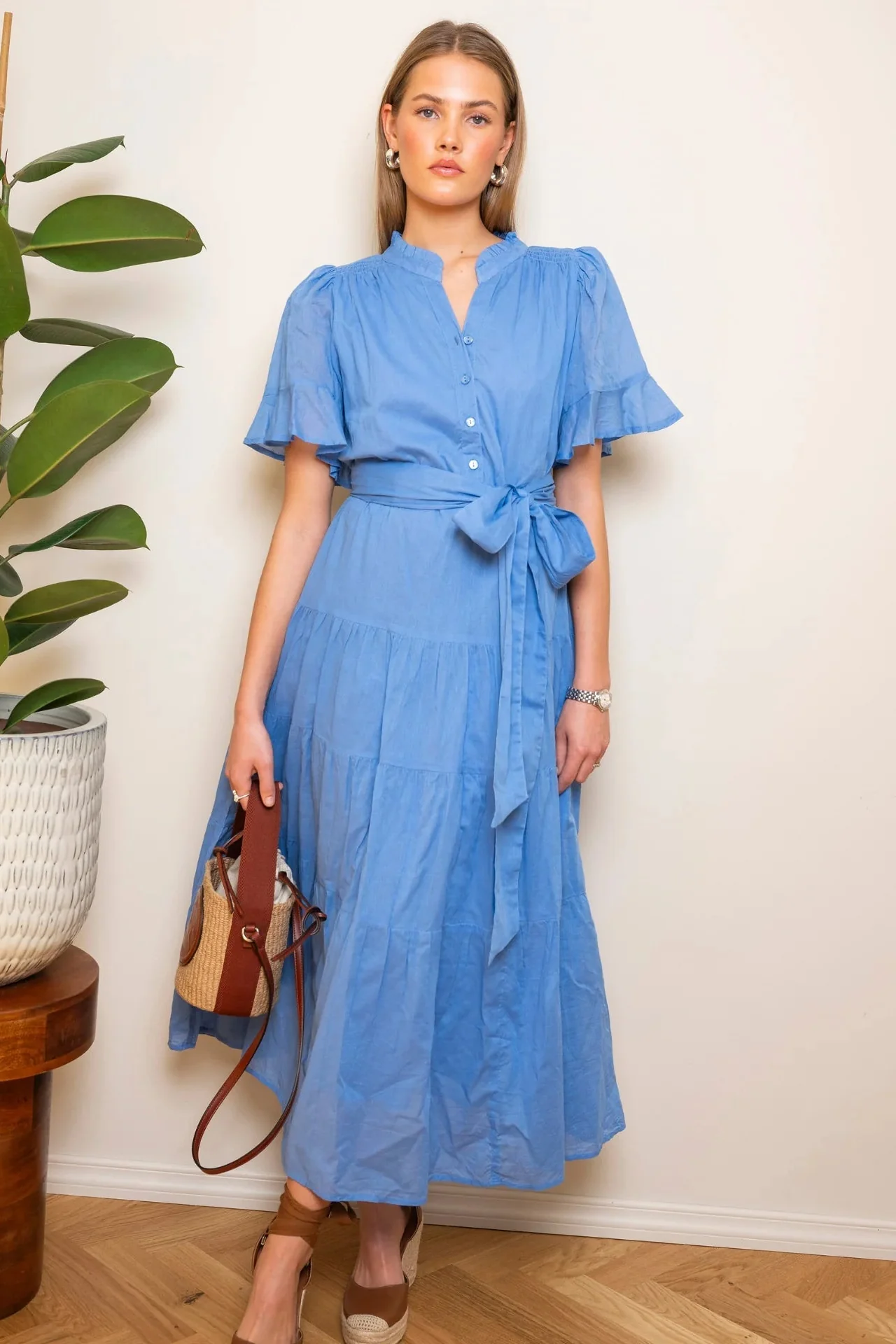 Gaia Dress Blue Voille - Image 6
