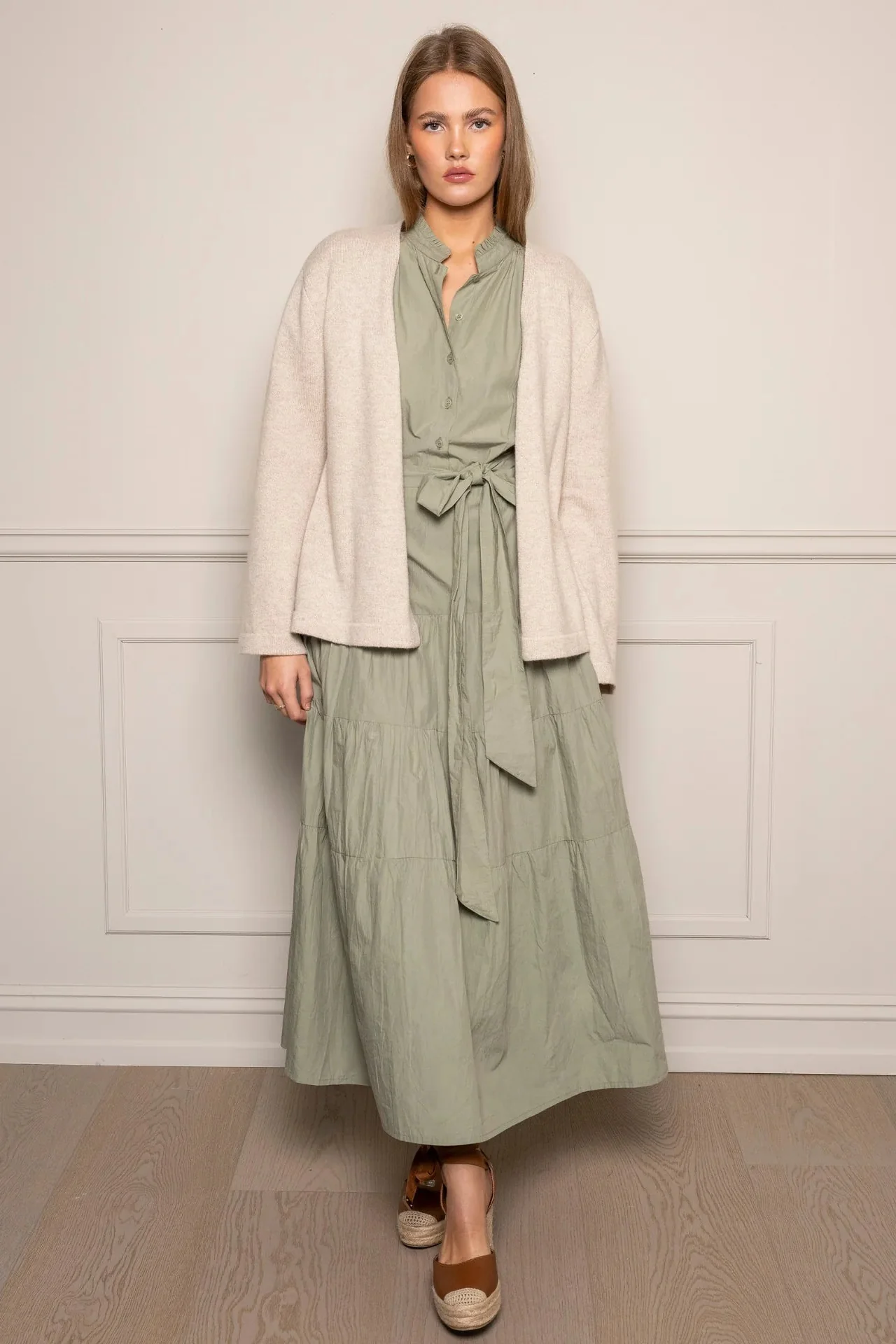 Gaia Dress Sage Poplin - Image 13