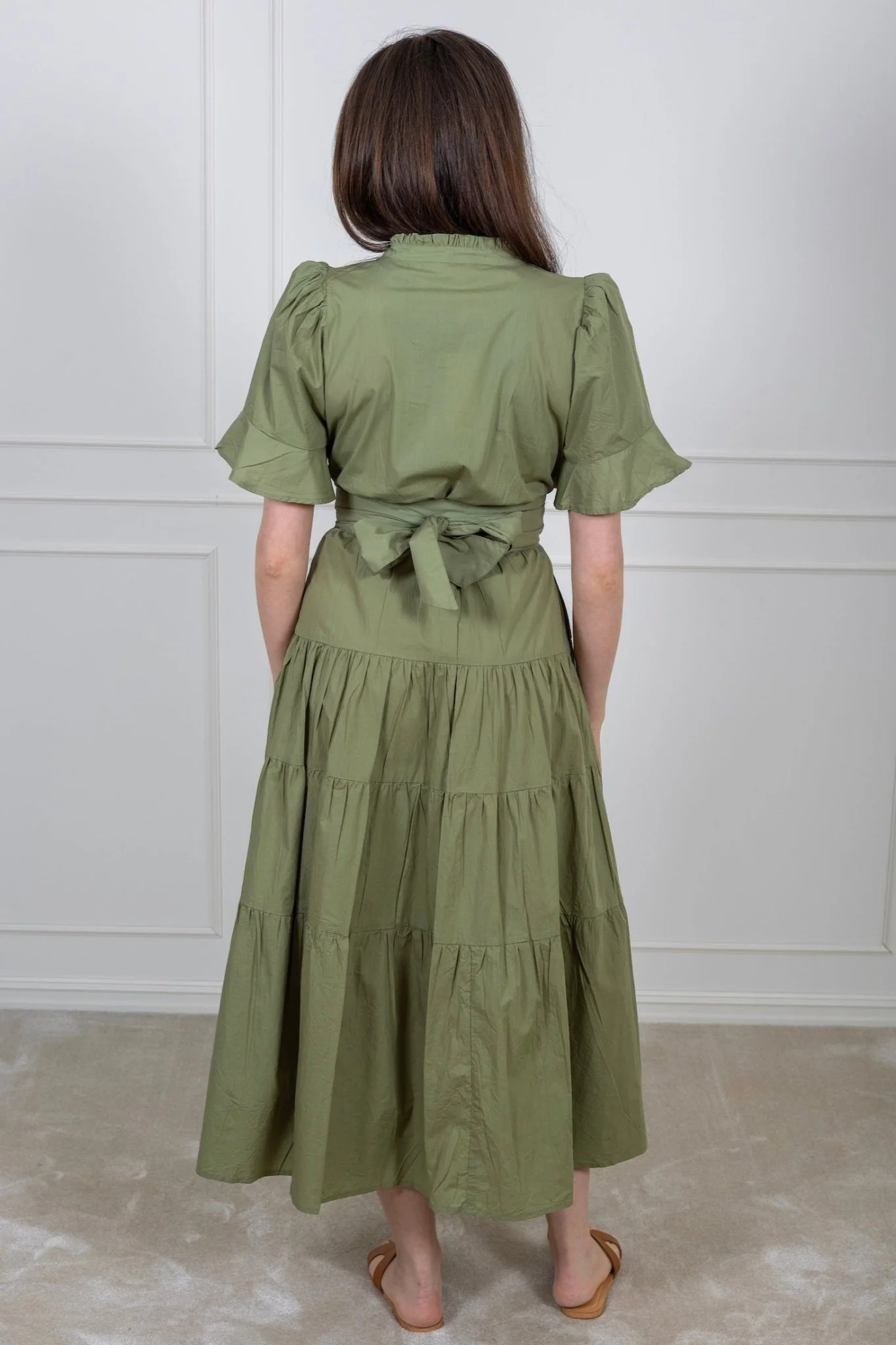 Gaia Dress Sage Poplin - Image 6
