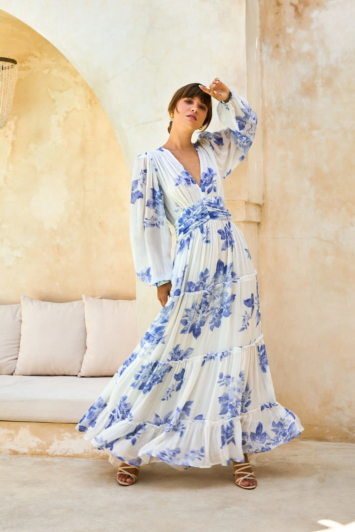 Noor Maxi Dress Floral Blue