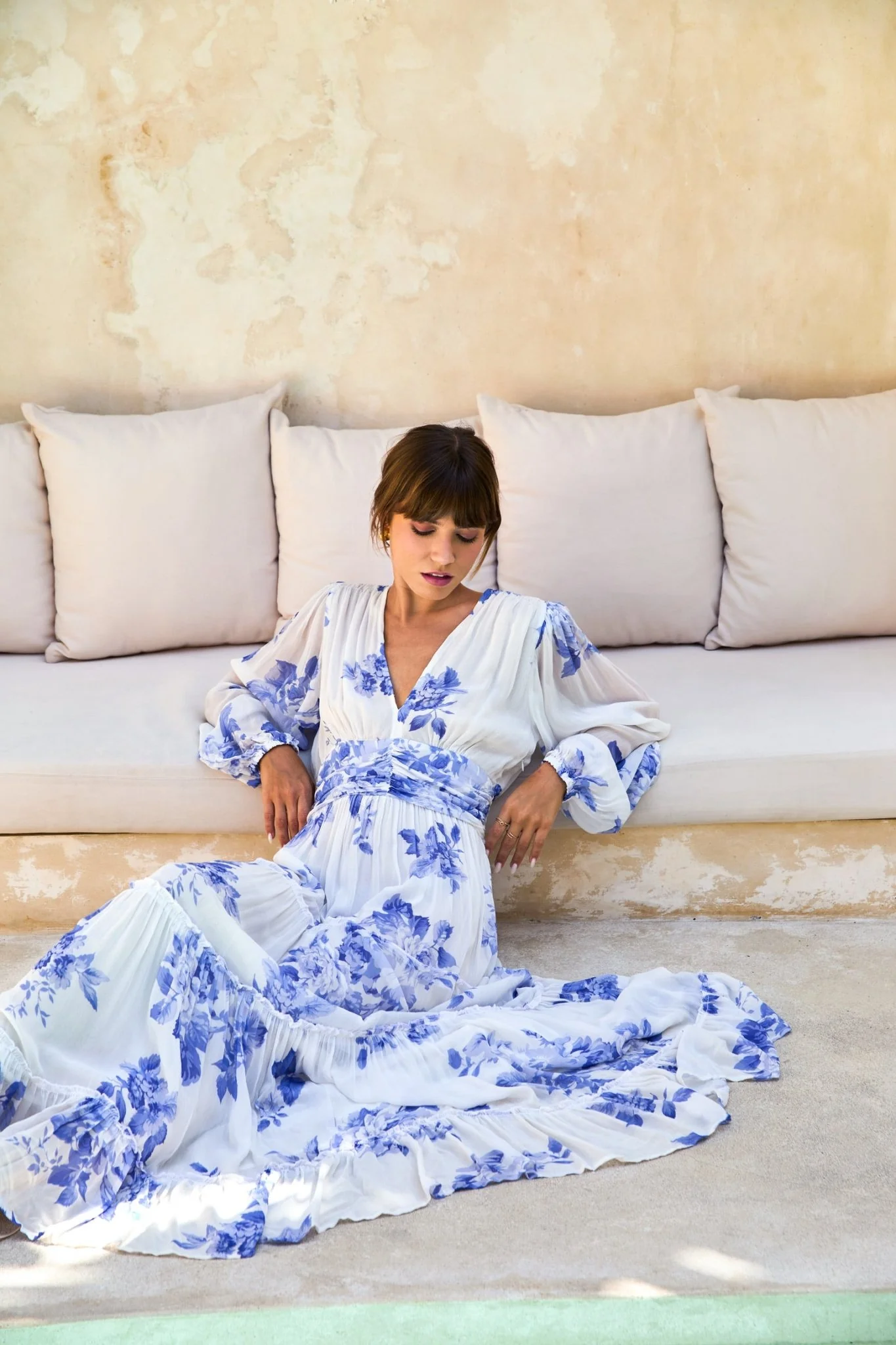 Noor Maxi Dress Floral Blue - Image 3