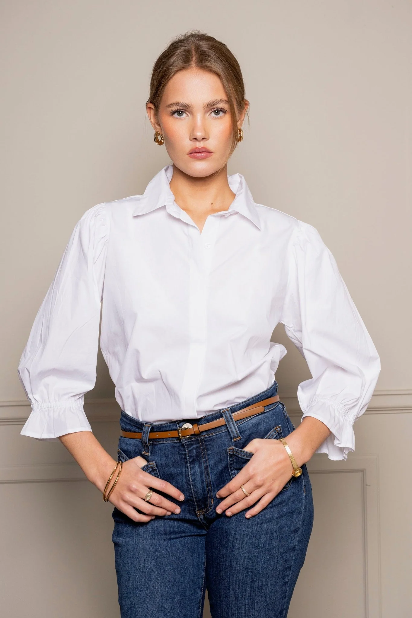Amy Shirt Sugar White Poplin
