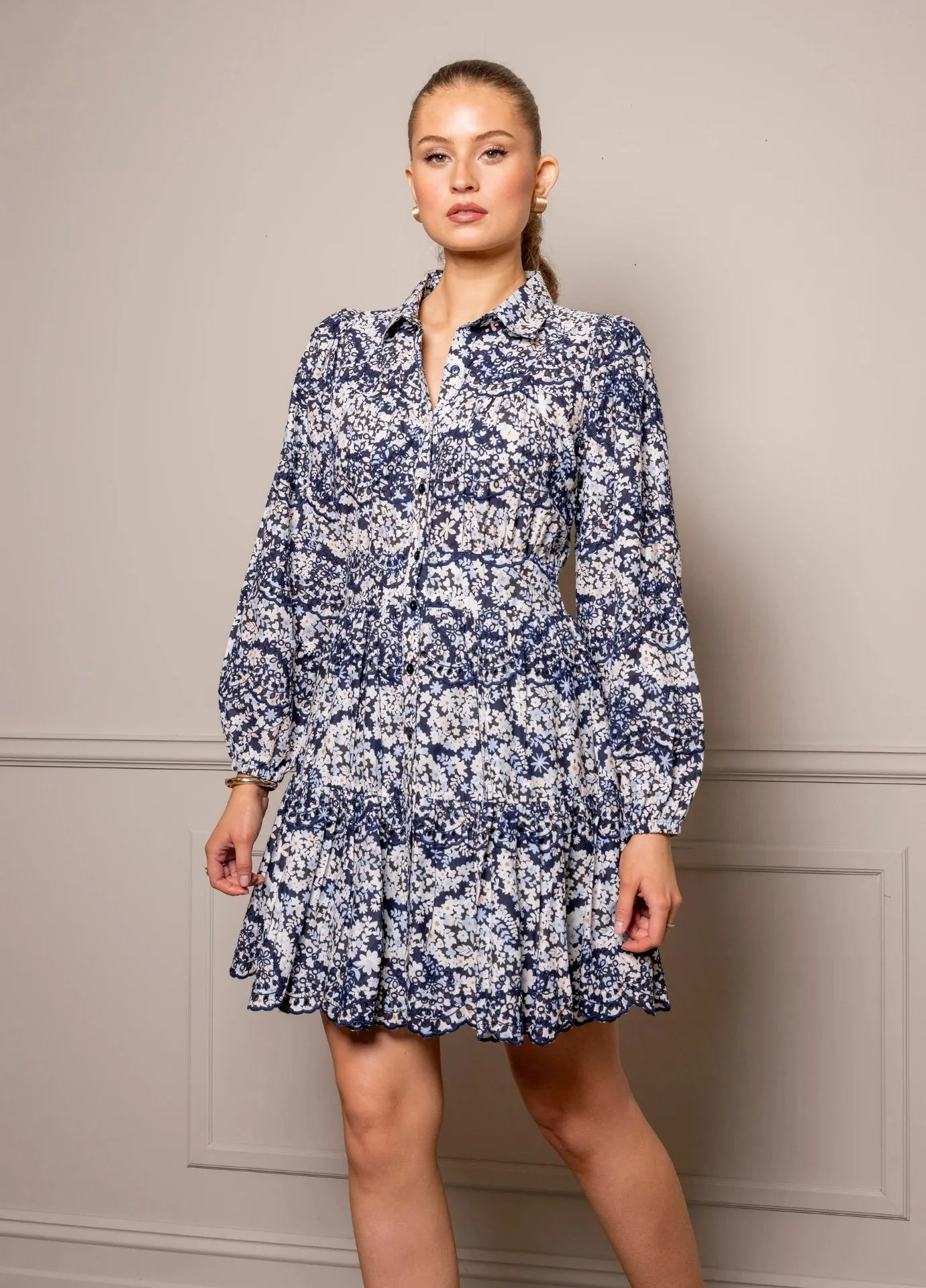 Vicky Dress Blue Flower - Image 2