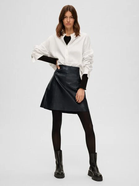 New Ibi Mw Leather Skirt Black - Image 2