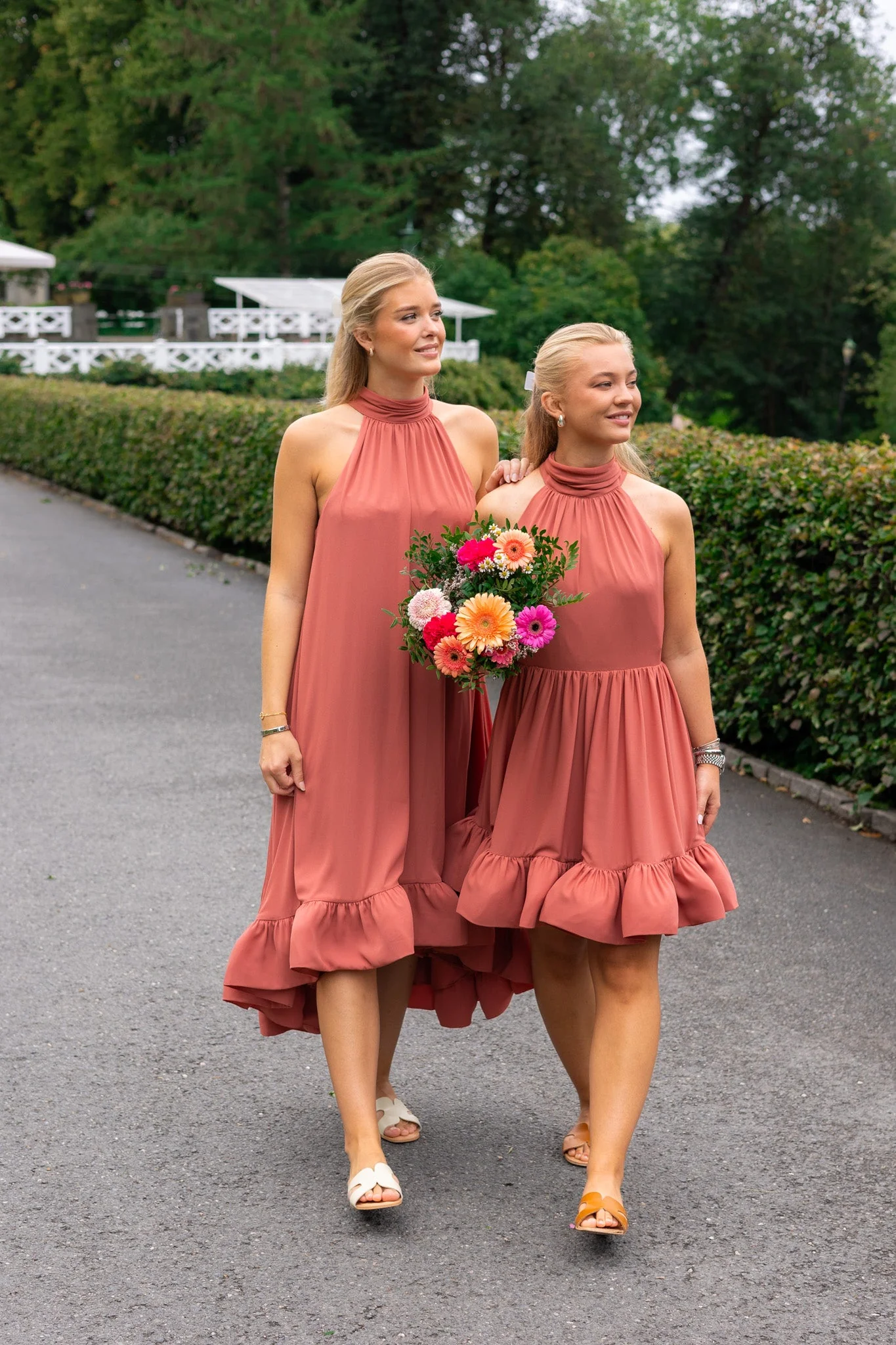 Sabrina Halterneck Ruffled Maxi Dress Terracotta - Image 7