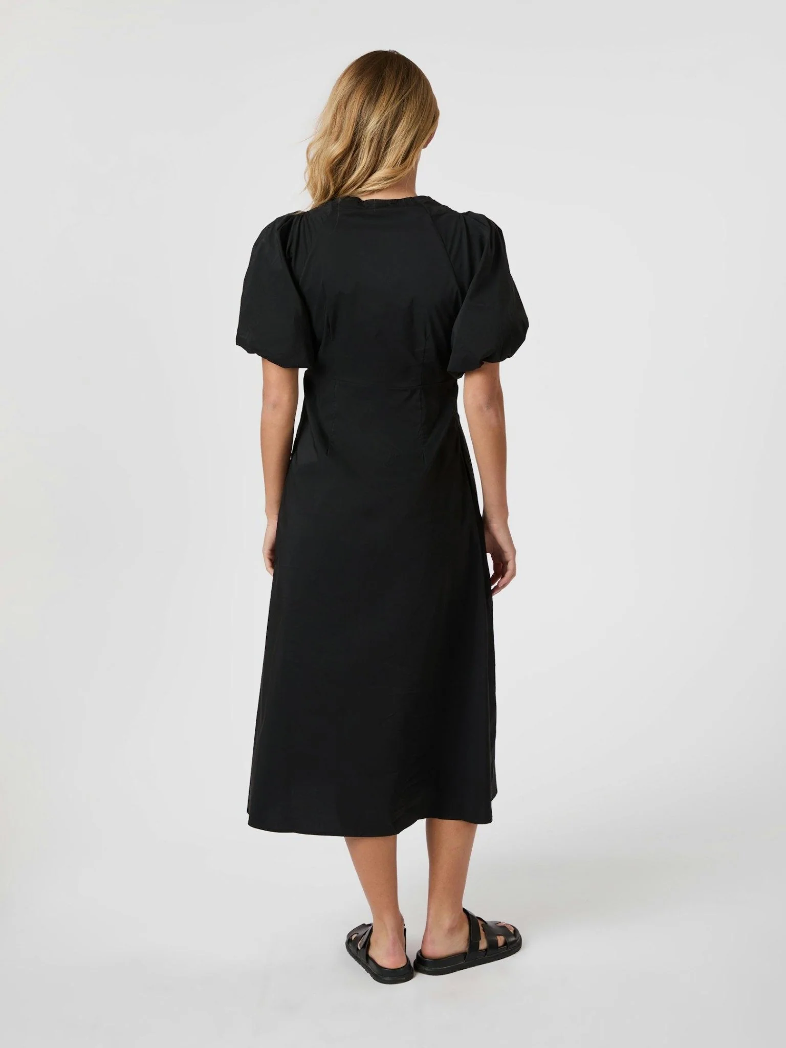 Illana Poplin Dress Black - Image 7