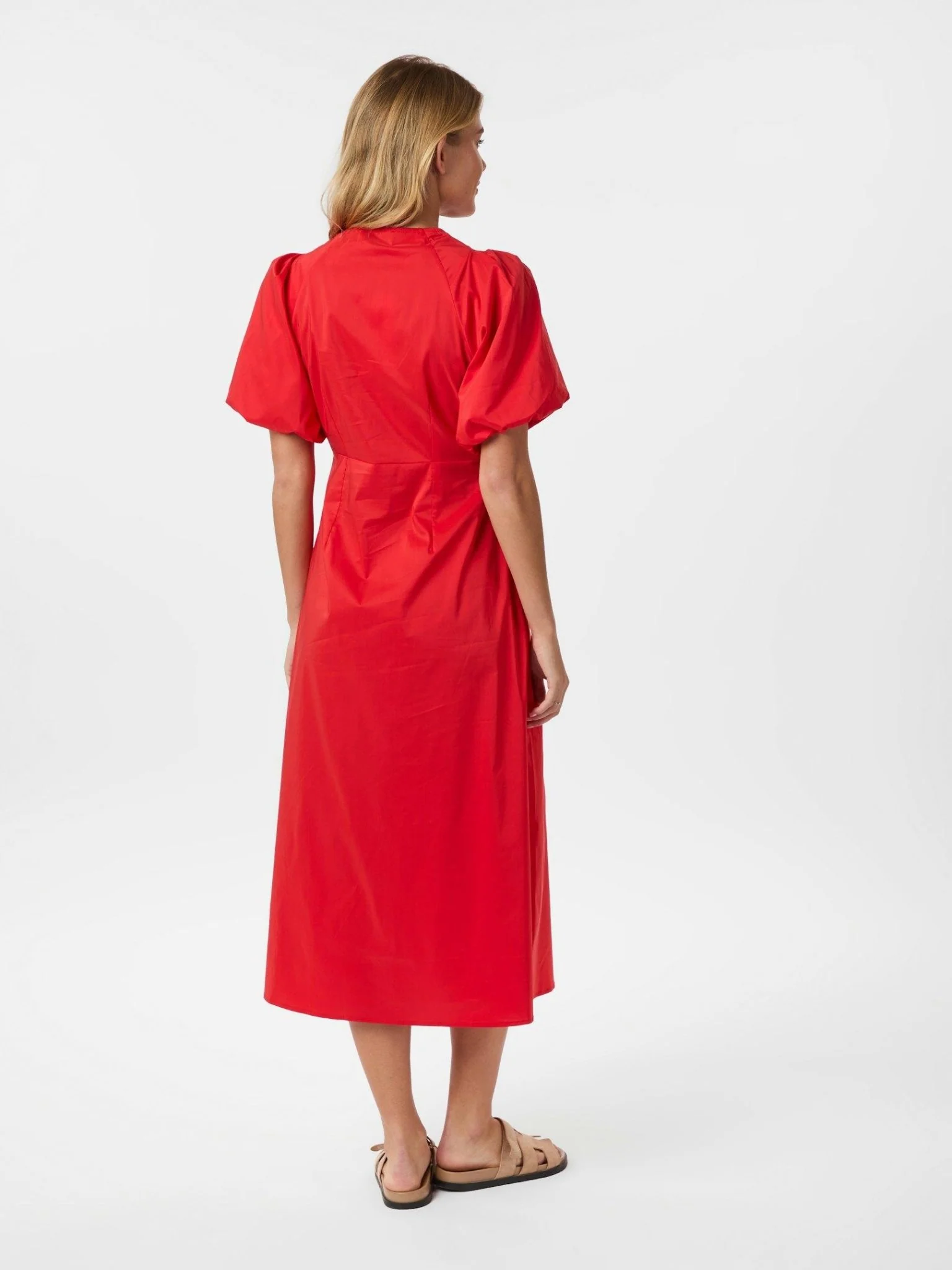 Illana Poplin Dress Red - Image 6