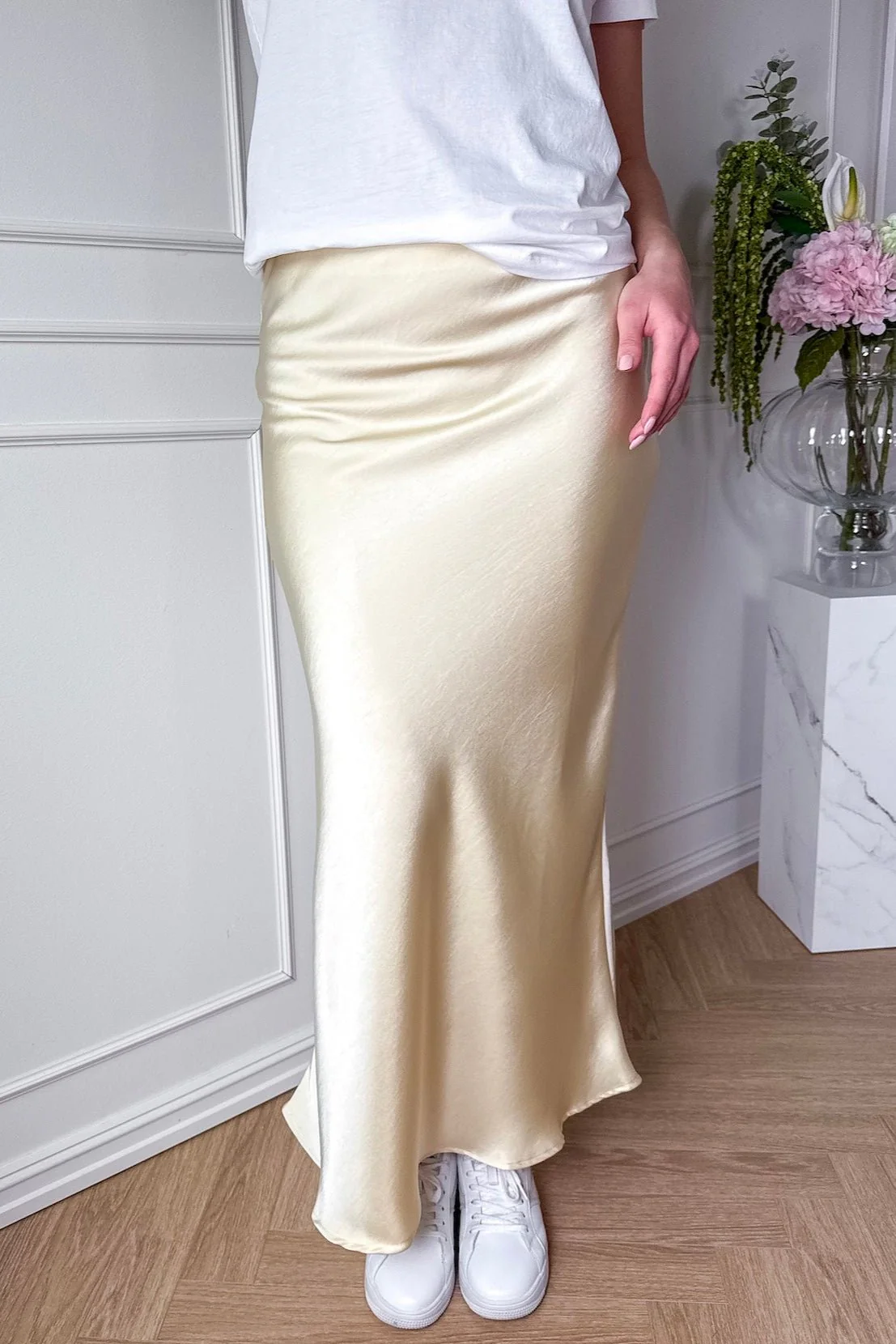 Vicky Heavy Sateen Skirt Light Yellow