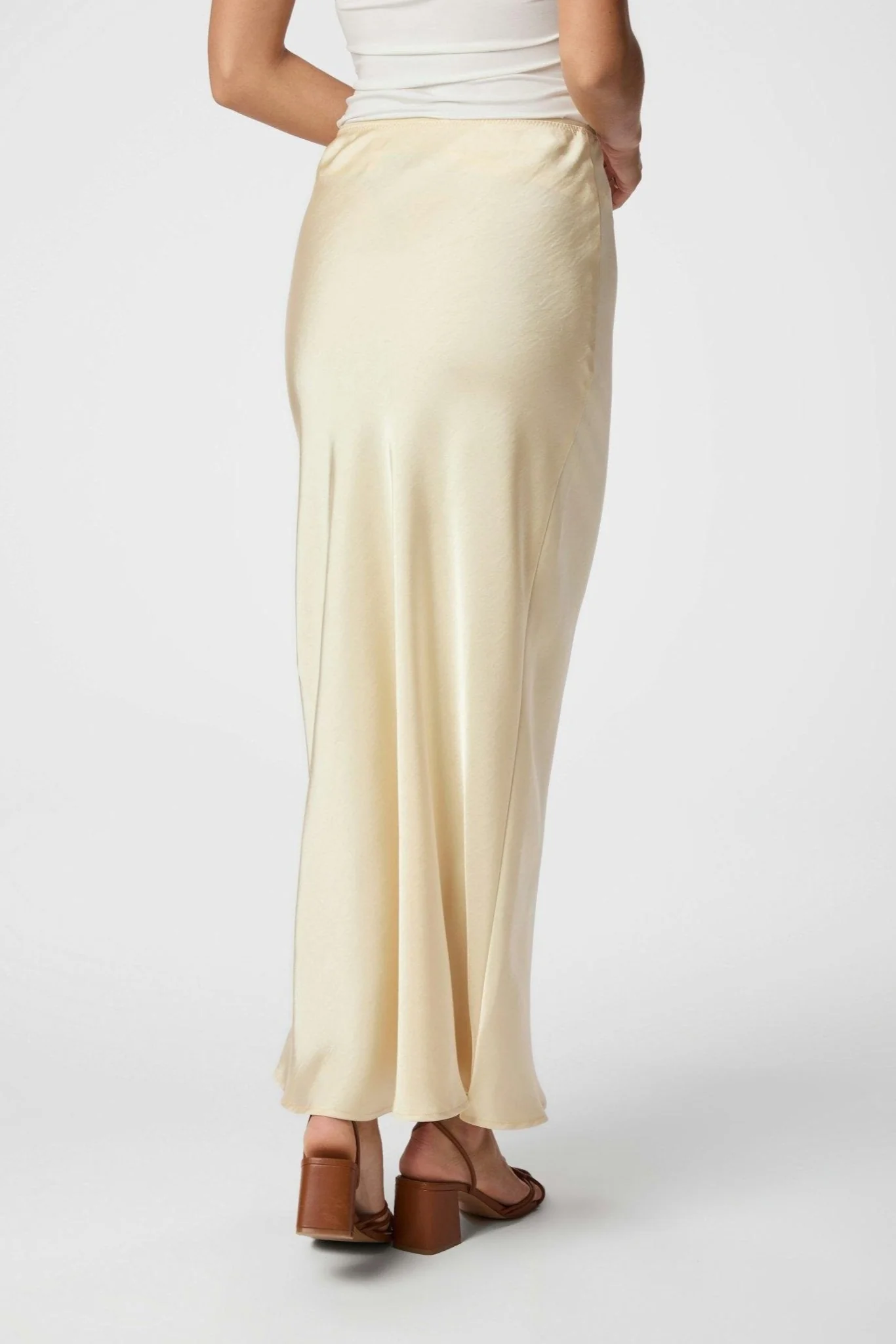 Vicky Heavy Sateen Skirt Light Yellow - Image 7