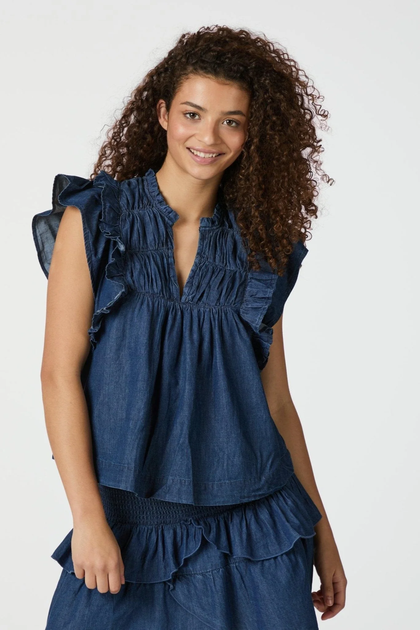 Jayla Denim Top Blue - Image 9