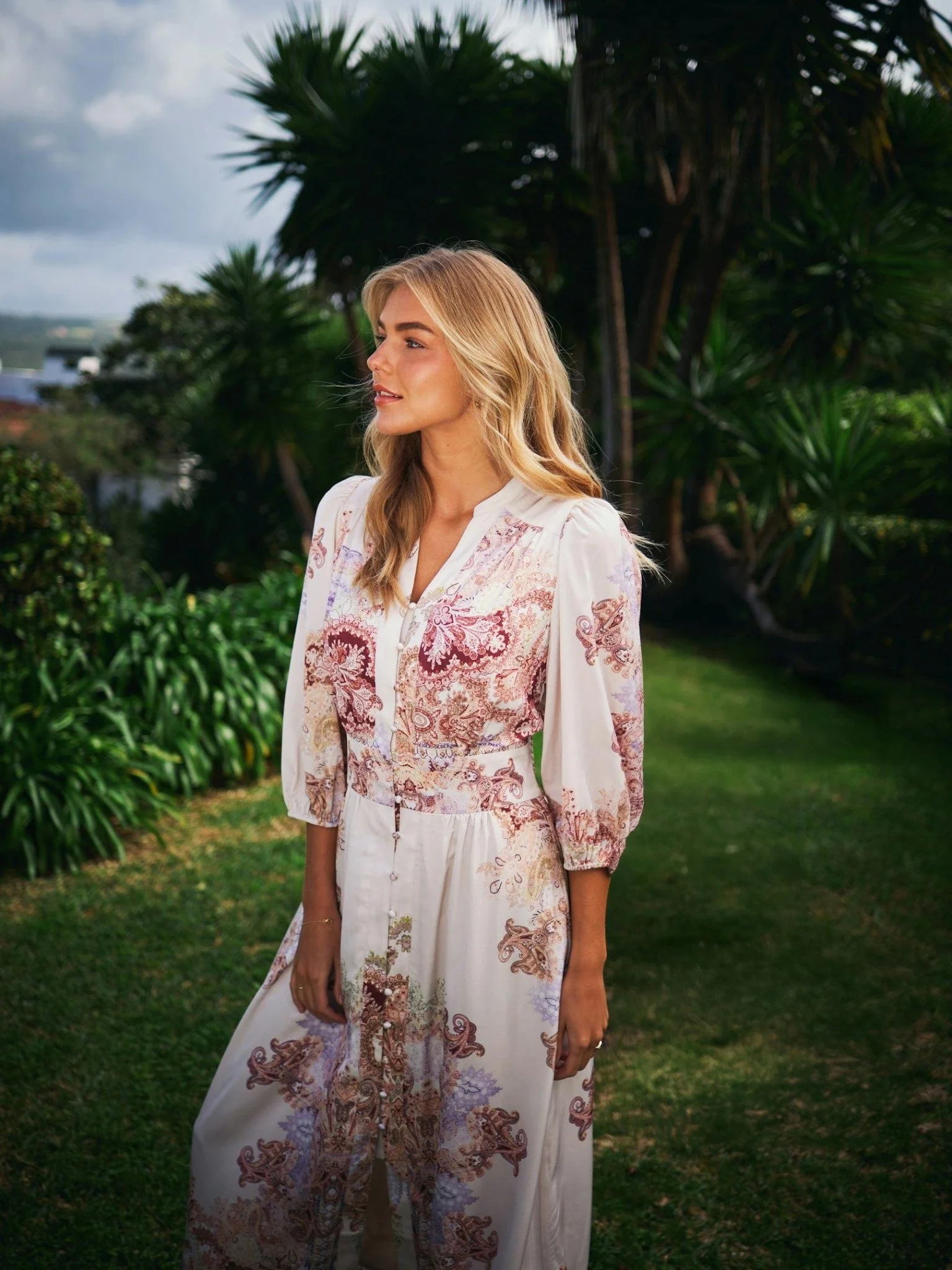Stellar Artist Paisley Dress Ivory