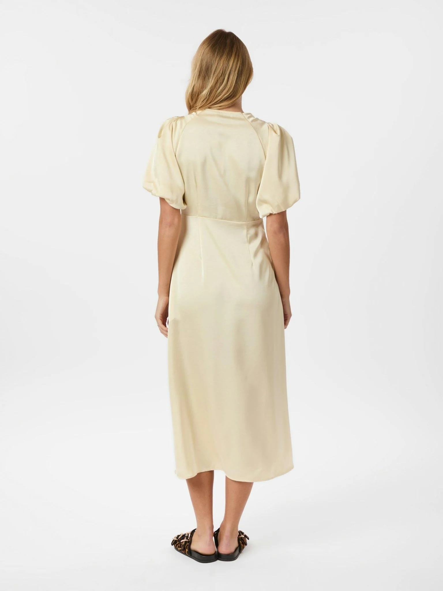 Illana Heavy Sateen Dress Light Yellow - Image 4