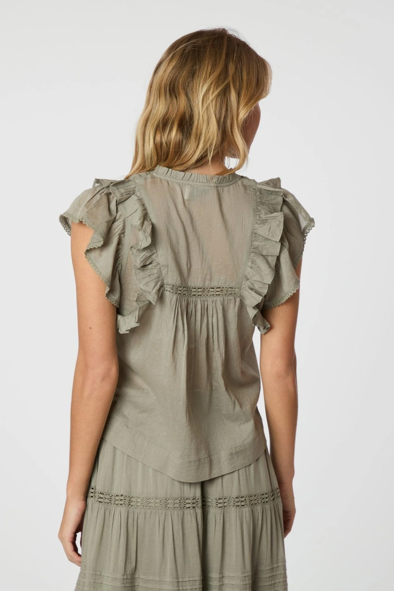 Jayla S Voile Top Smoke Green - Image 13