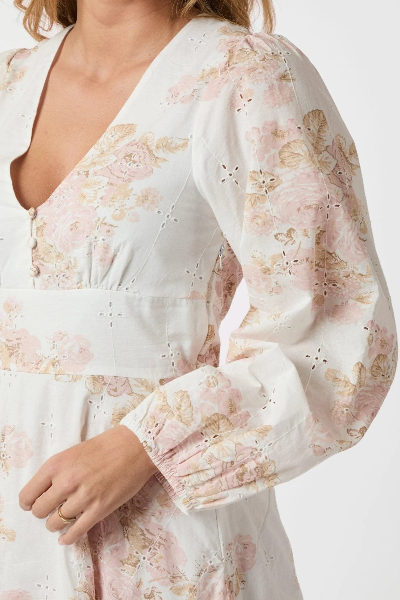Milly Emb Rose Dress Dusty Rose - Image 8