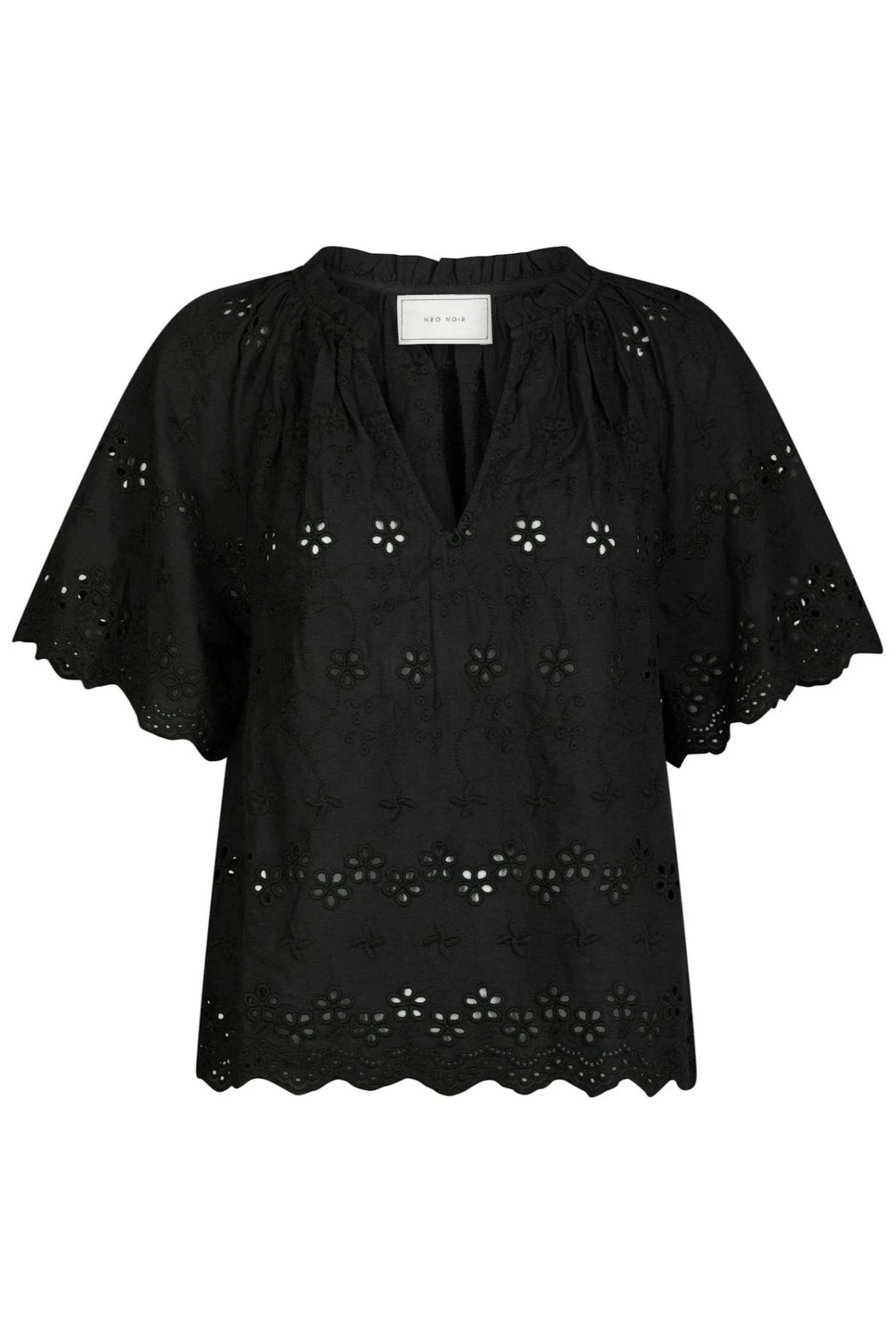 Odet Embroidery Blouse Black