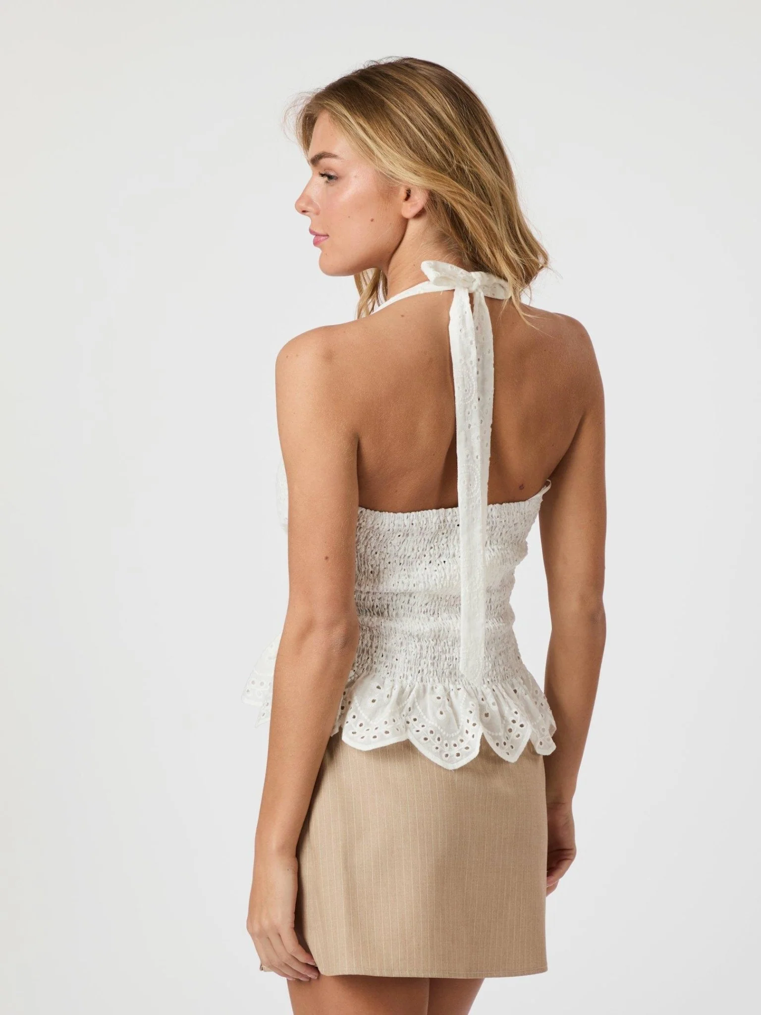 Ribbi Halter Neck Top White - Image 5