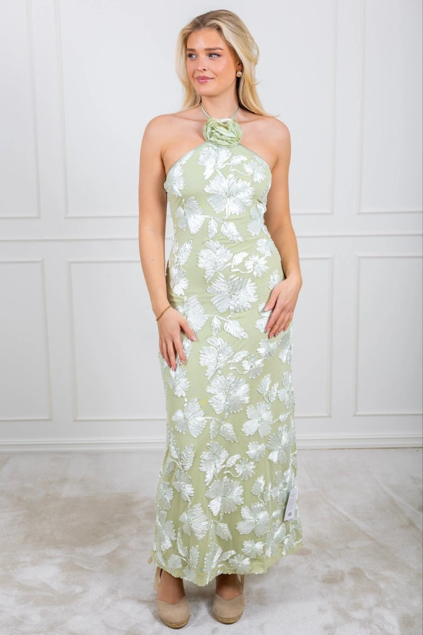 Rose Dress Pale Green - Image 3