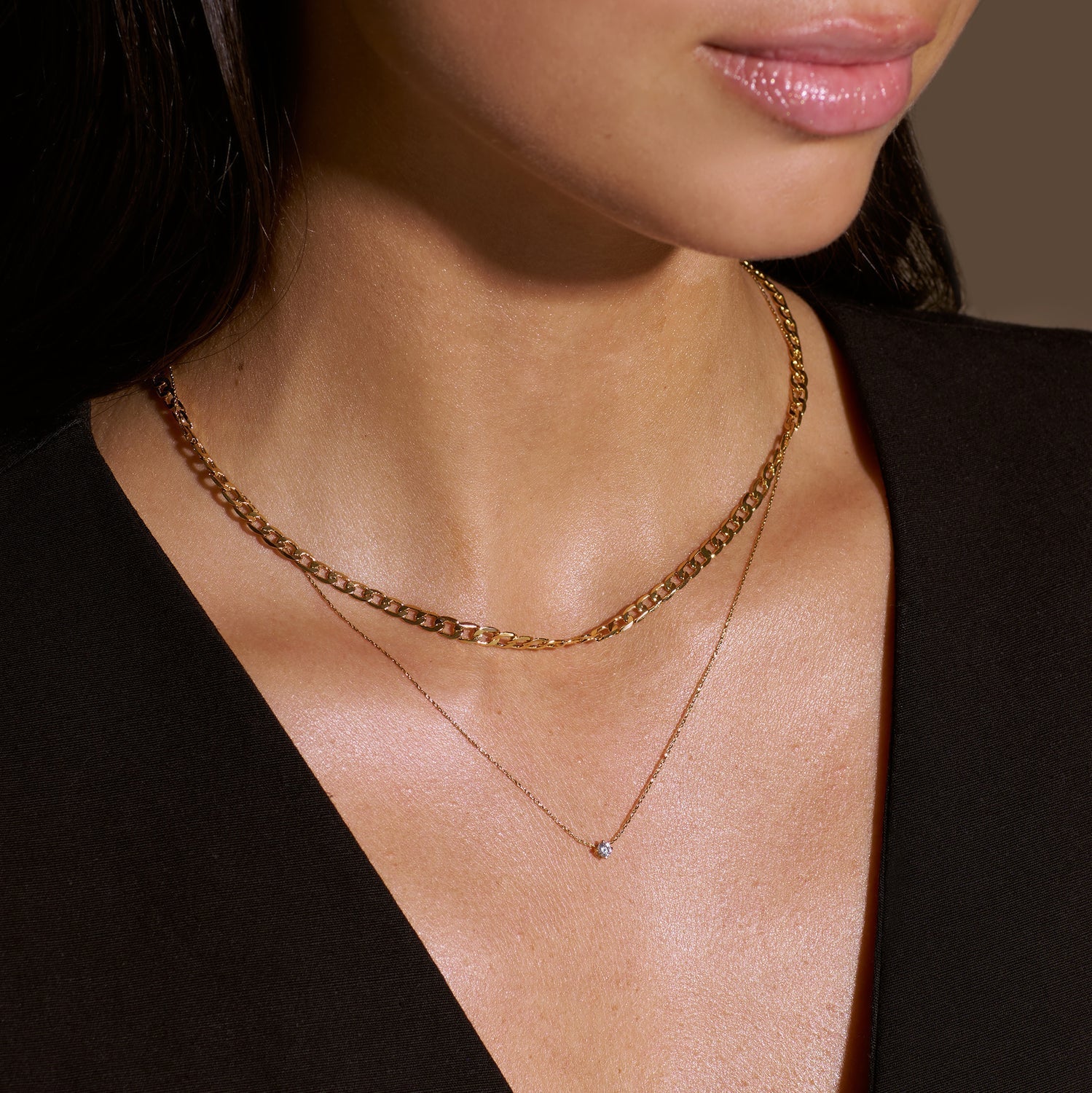 Fine Stationed Crystal Collar Necklace Pale Gold - Image 2