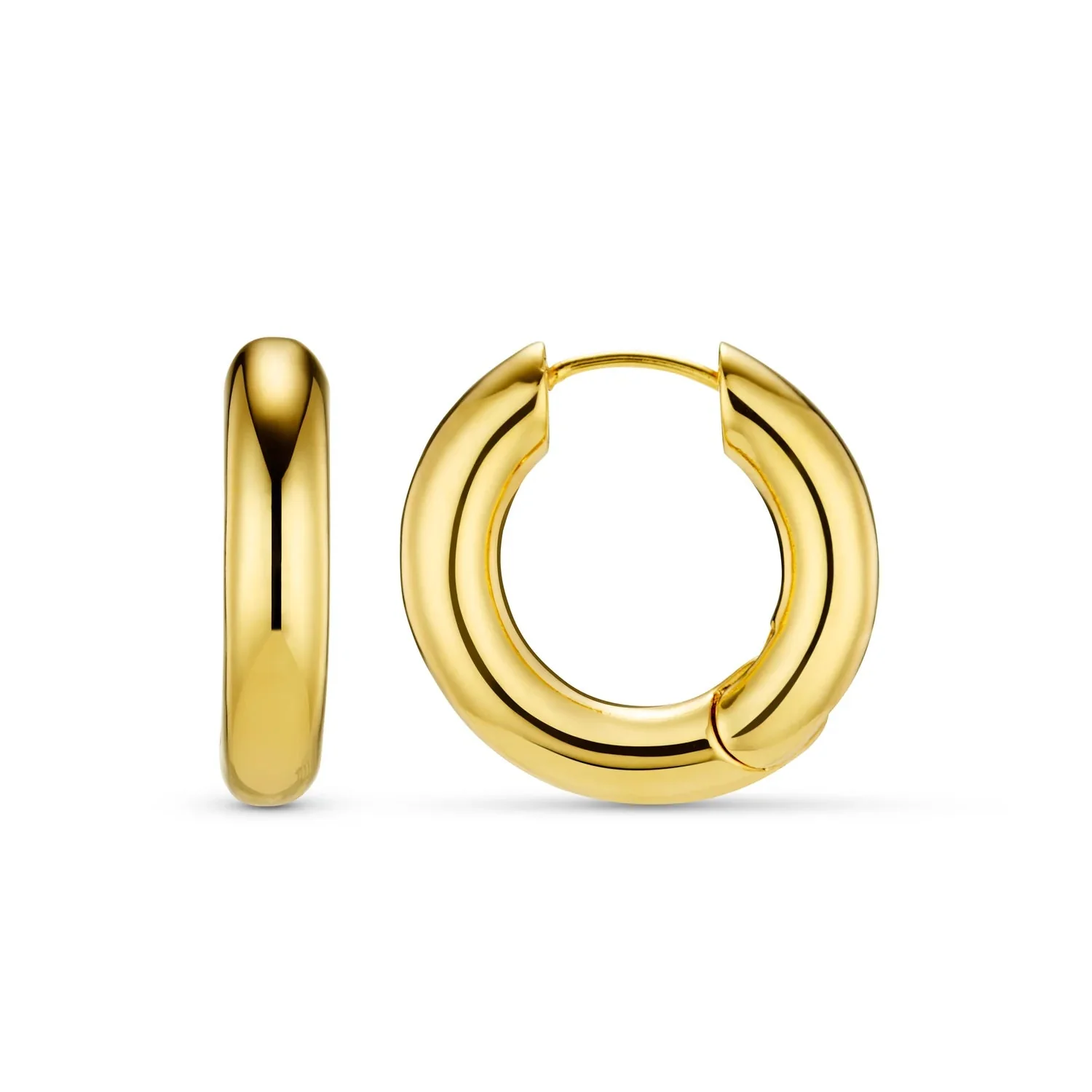 Polished Chubby Mid-Size Hoop Pale Gold
