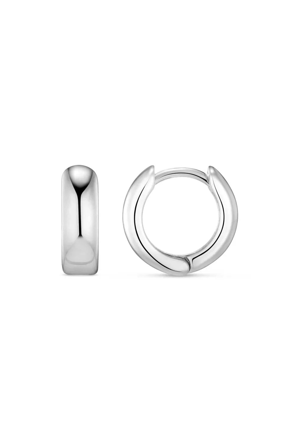 Mini Domed Huggie Hoops Silver