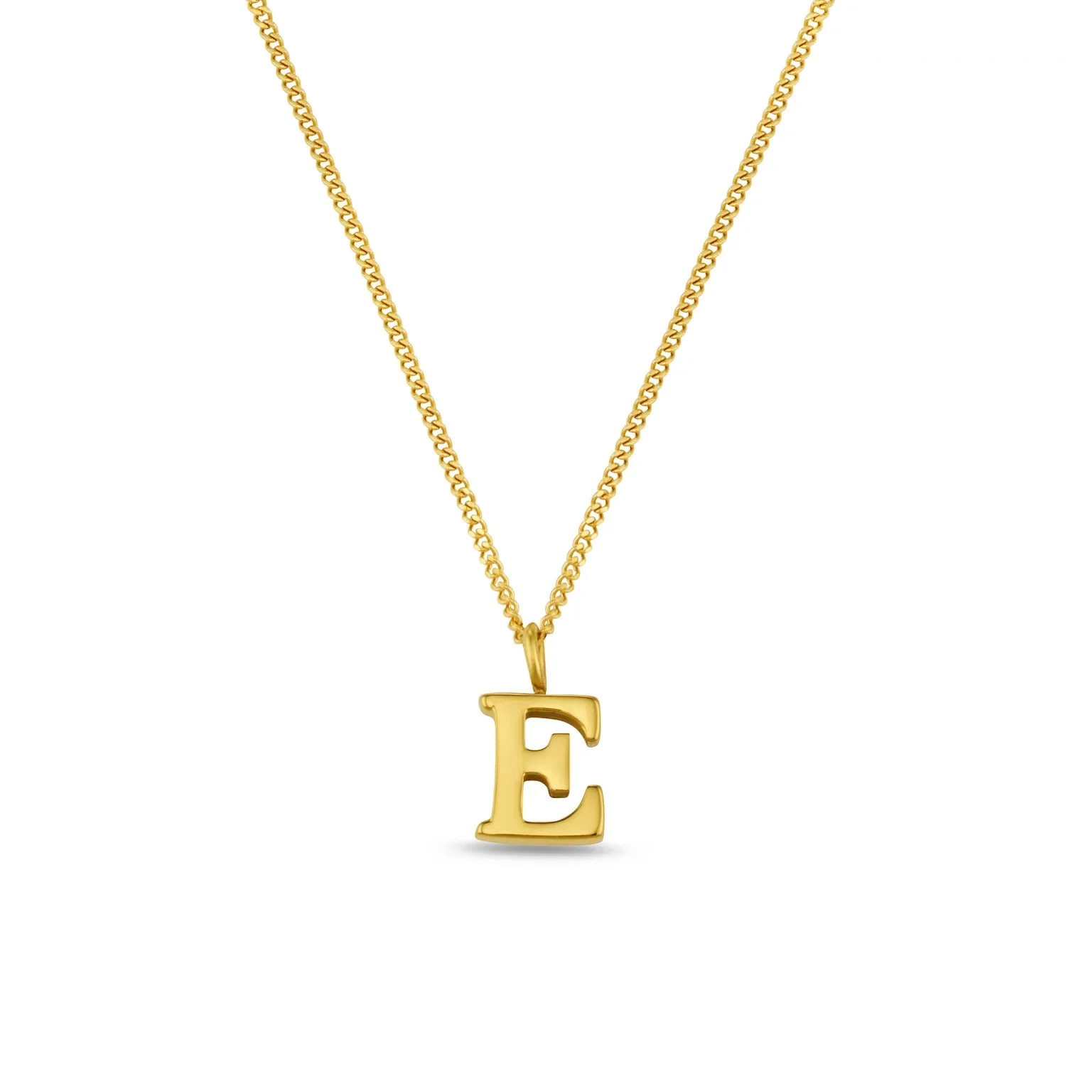 Luxe E Initial Necklace Pale Gold