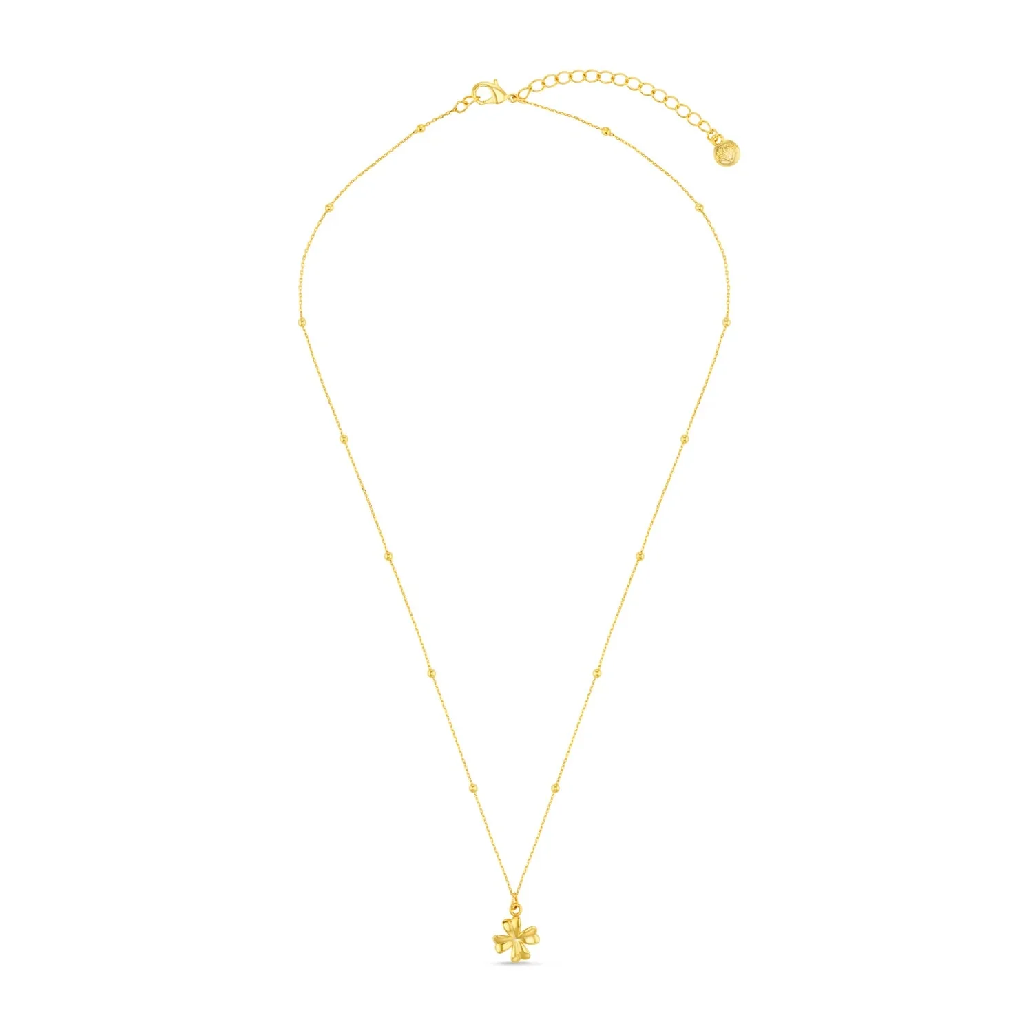 Clover Charm Necklace Pale Gold