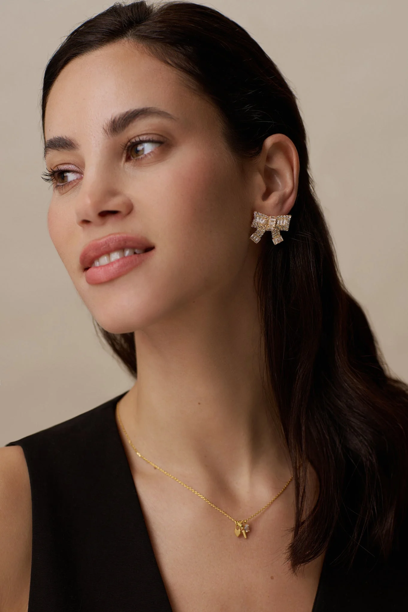 Charm Cluster Necklace Pale Gold - Image 2