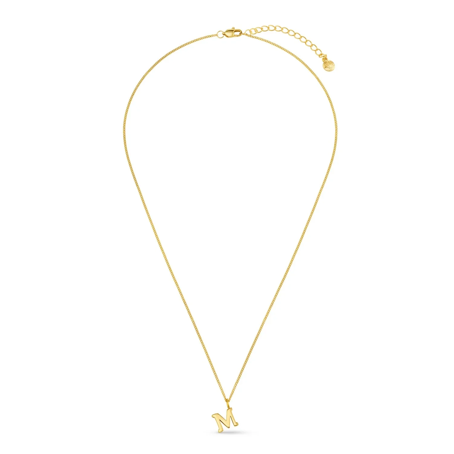 Luxe M Initial Necklace Pale Gold - Image 2