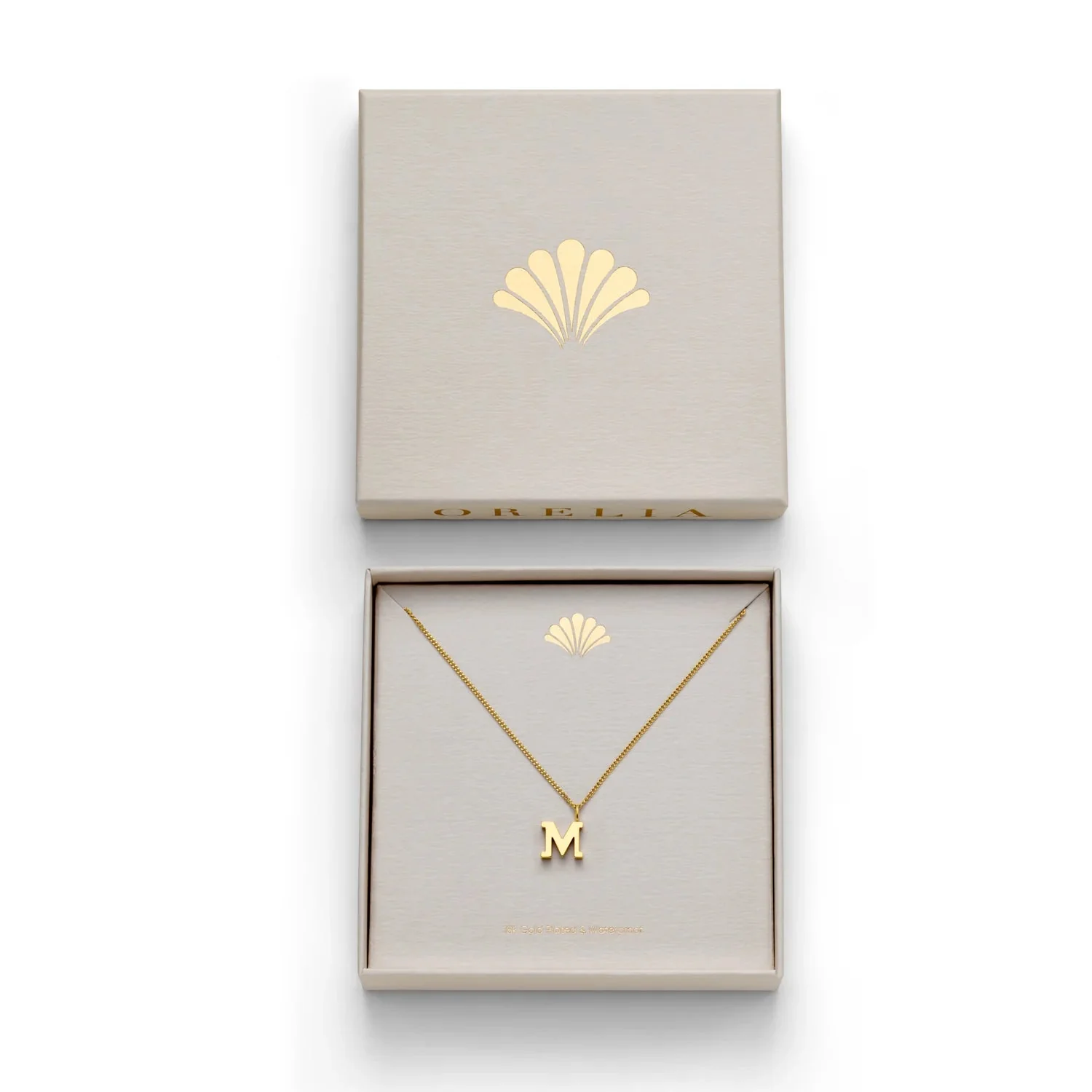 Luxe M Initial Necklace Pale Gold - Image 3
