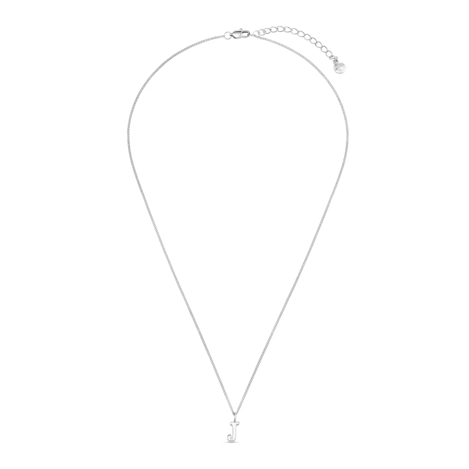 Luxe J Initial Necklace Silver - Image 2