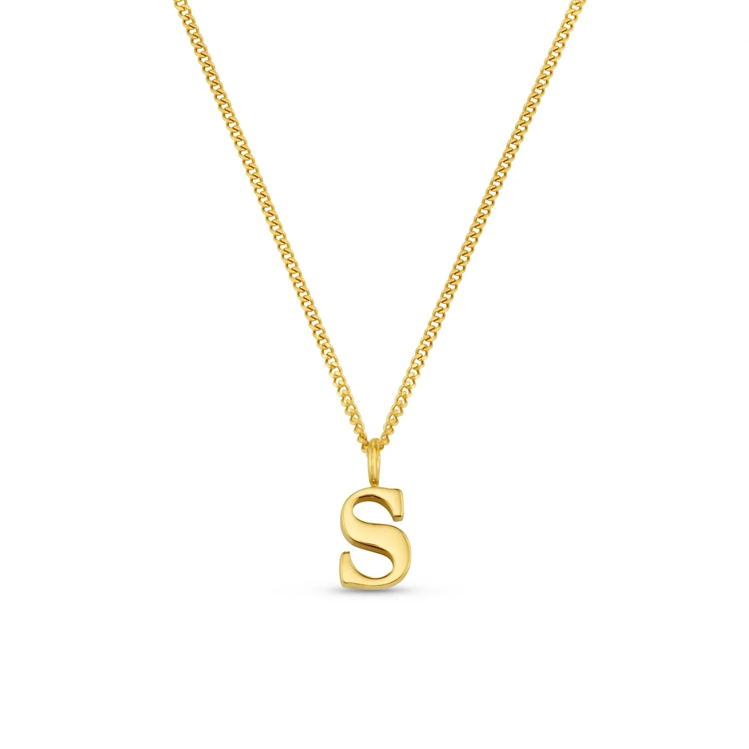 Luxe S Initial Necklace Pale Gold