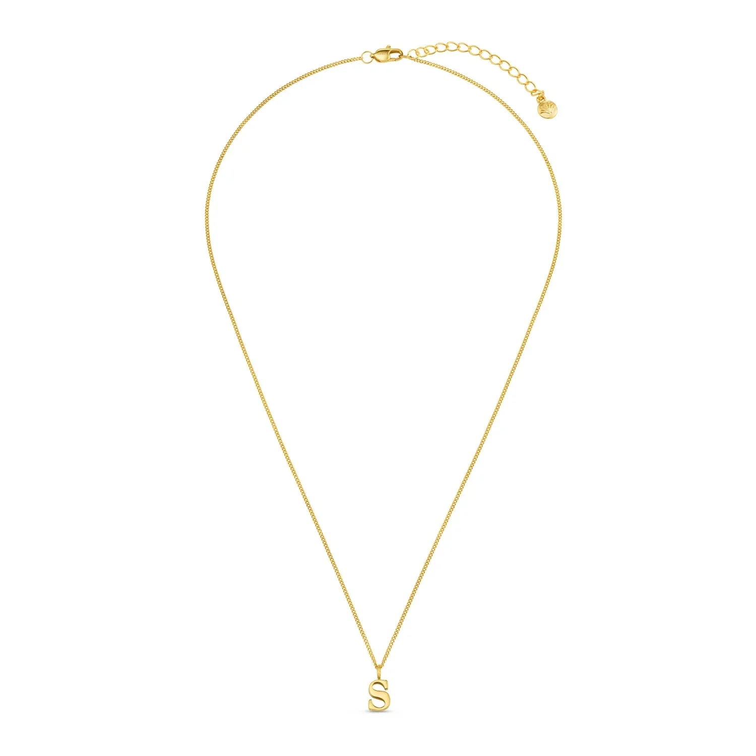 Luxe S Initial Necklace Pale Gold - Image 3