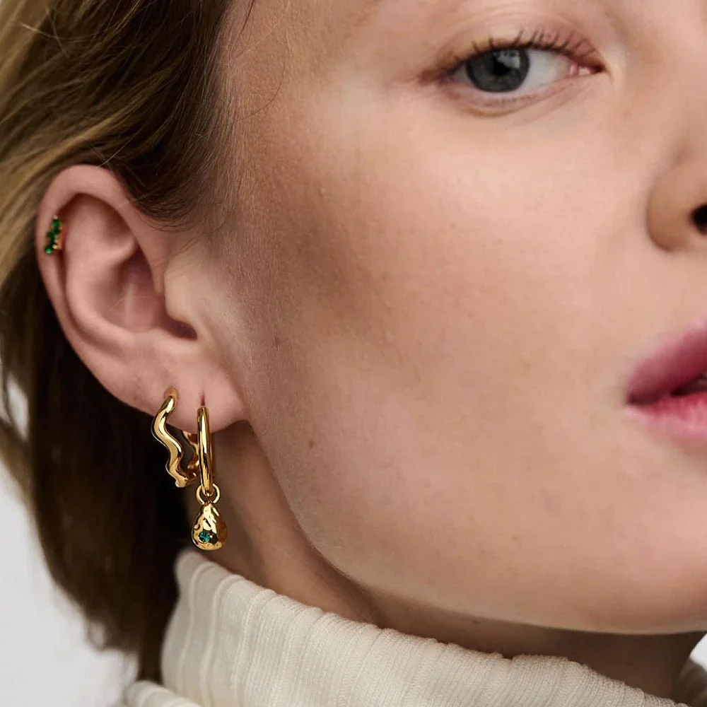 Organic Wave Oval Hoops Pale Gold - Image 3