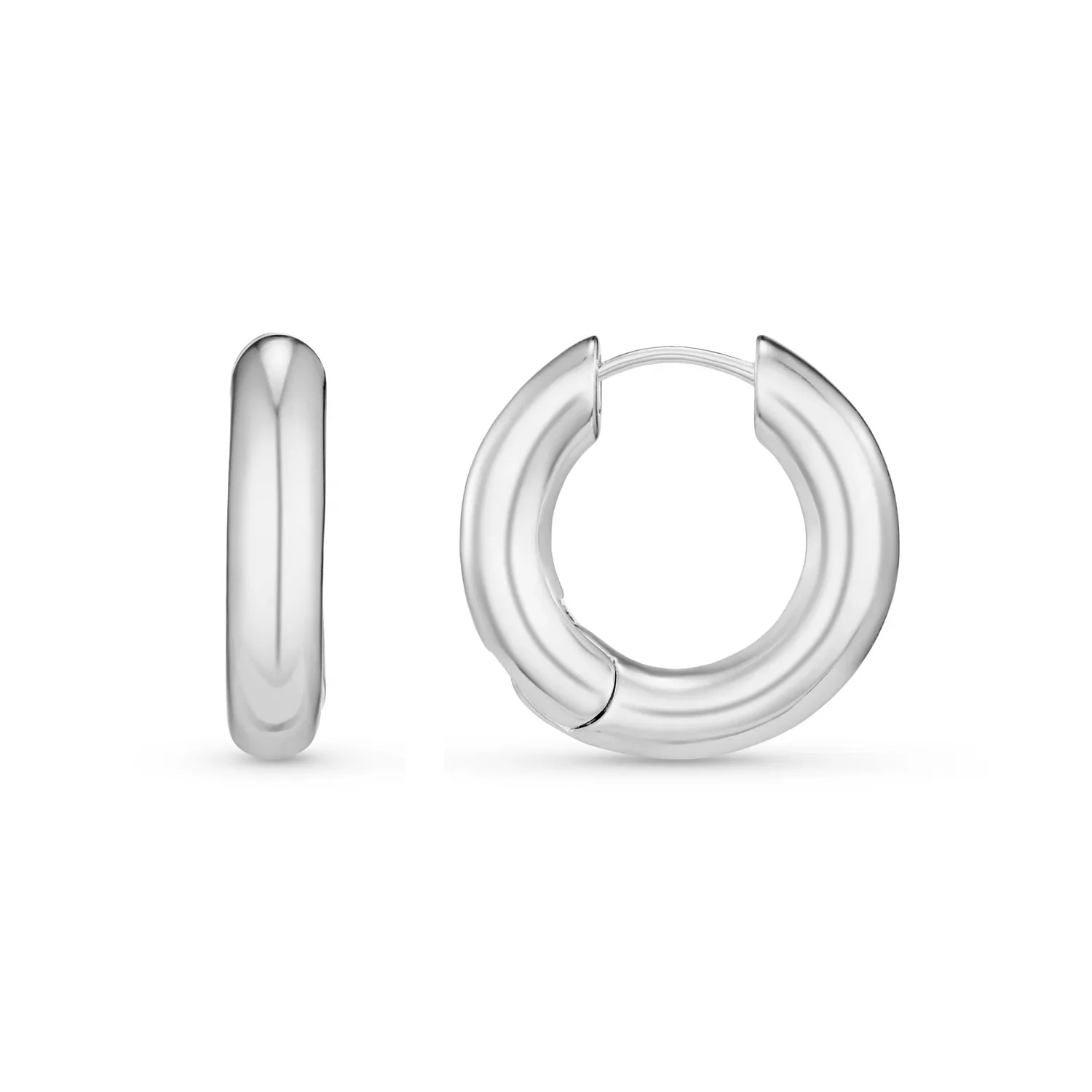 Polished Chubby Mid-Size Hoop Silver