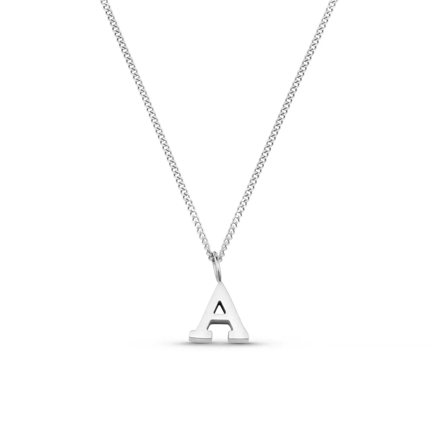 Luxe A Initial Necklace Silver