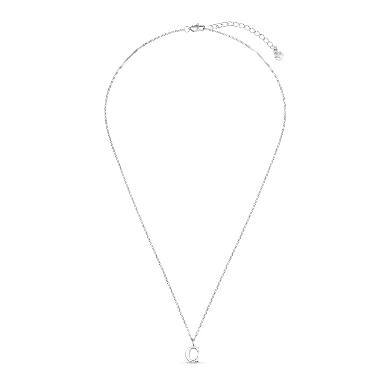 Luxe C Initial Necklace Silver - Image 2