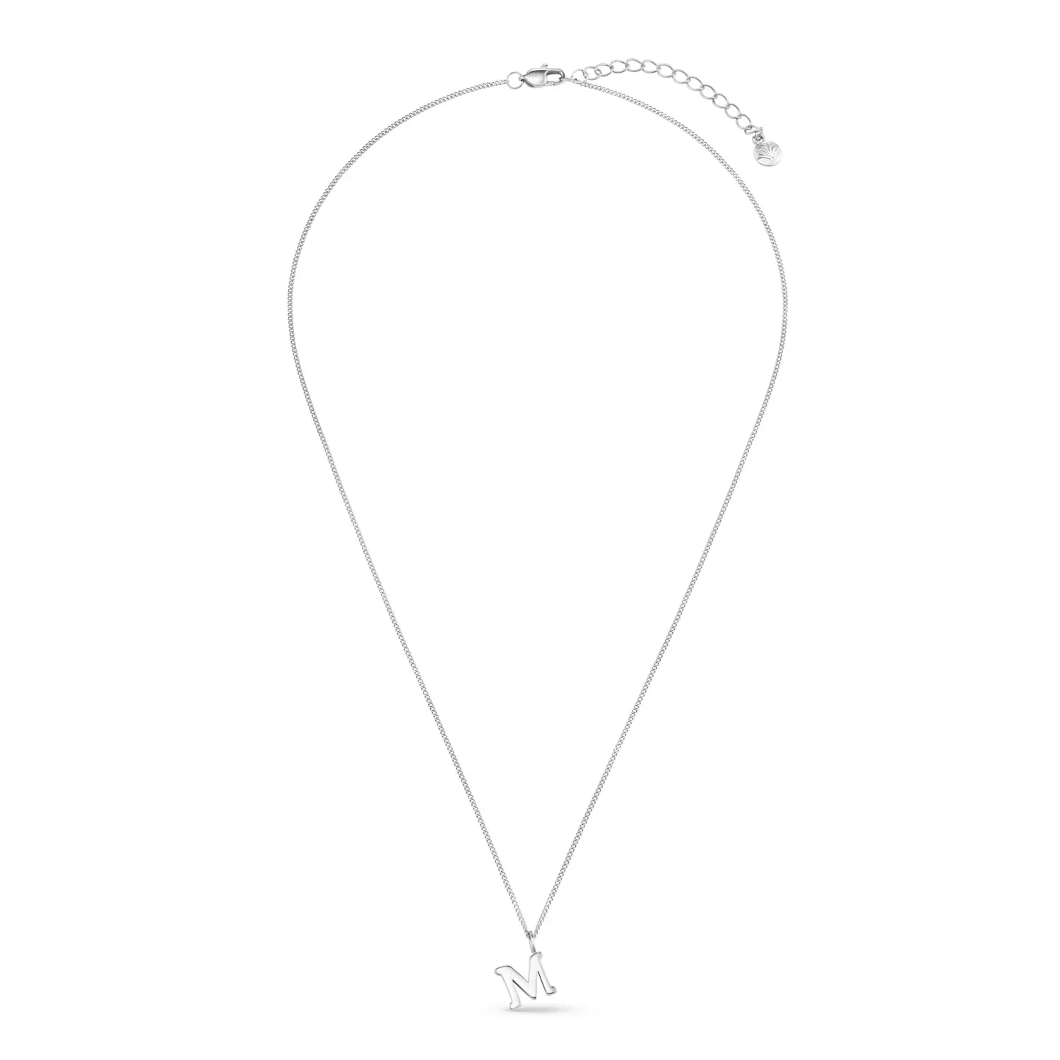 Luxe M Initial Necklace Silver - Image 2