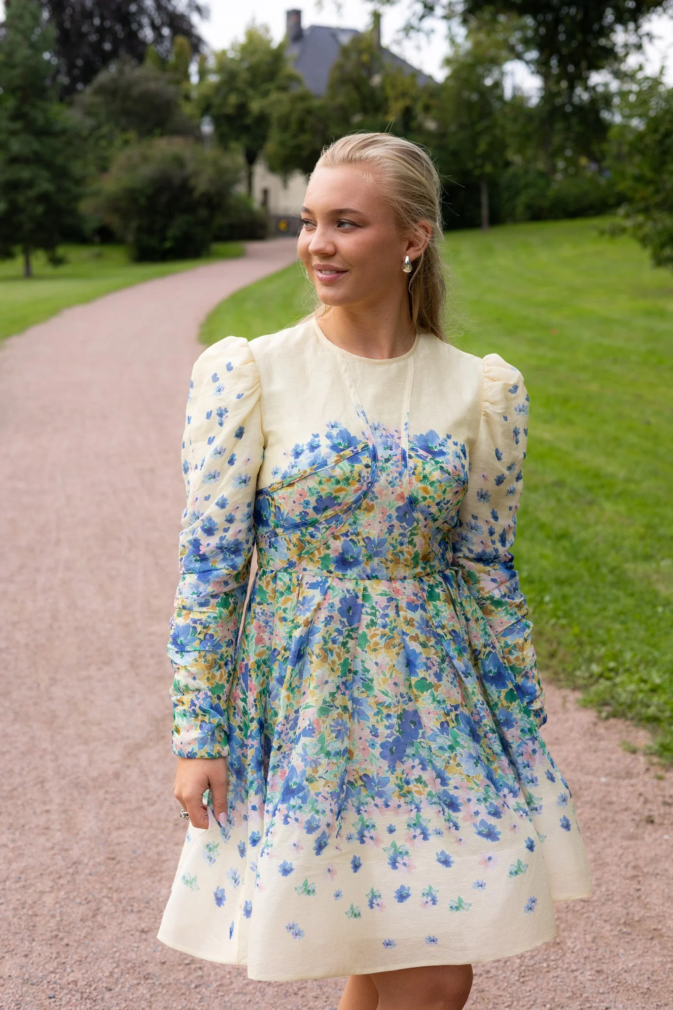 Leoni Silk Blend Mini Dress Ditsy