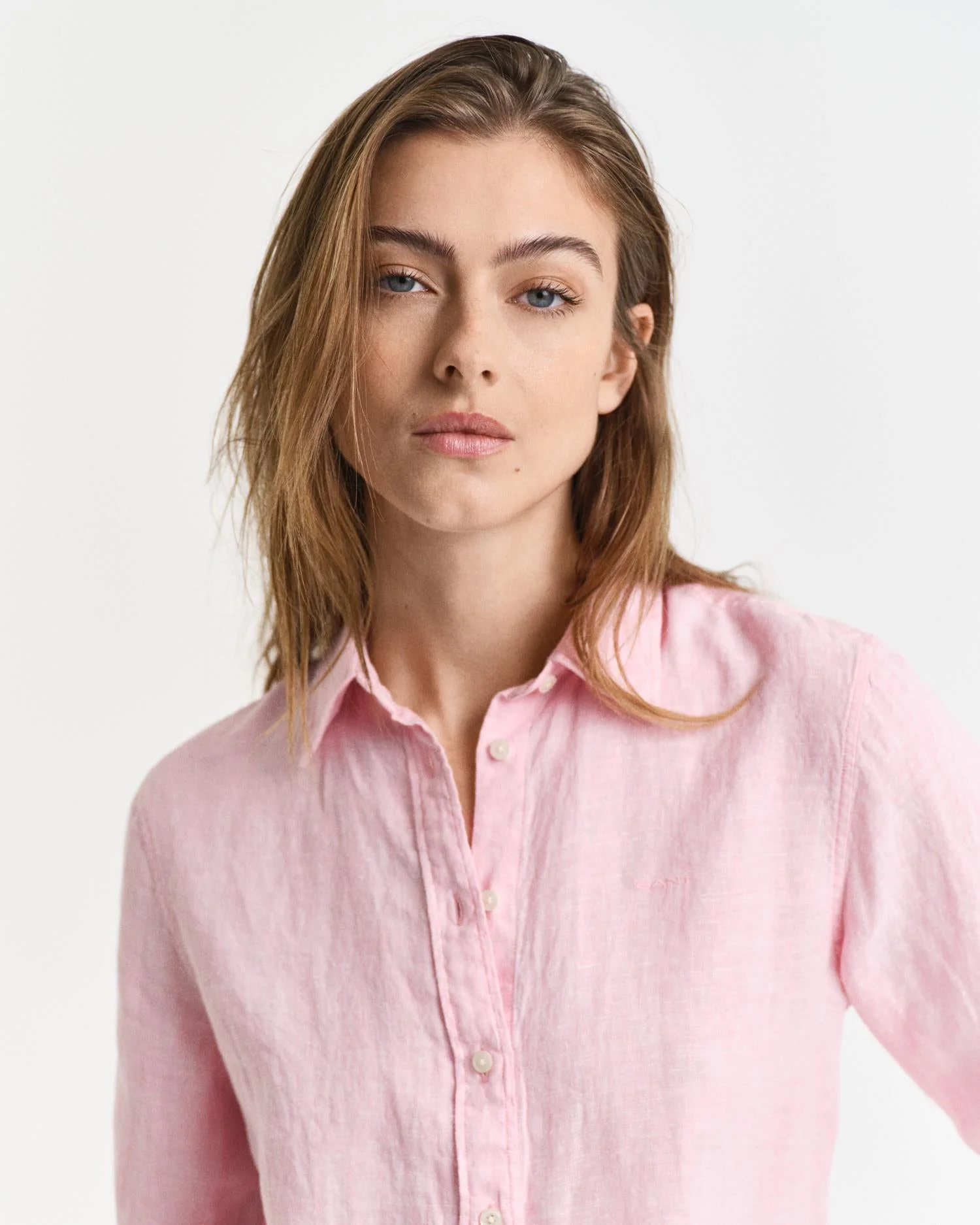 Regular Fit Linen Shirt Geranium Pink - Image 4