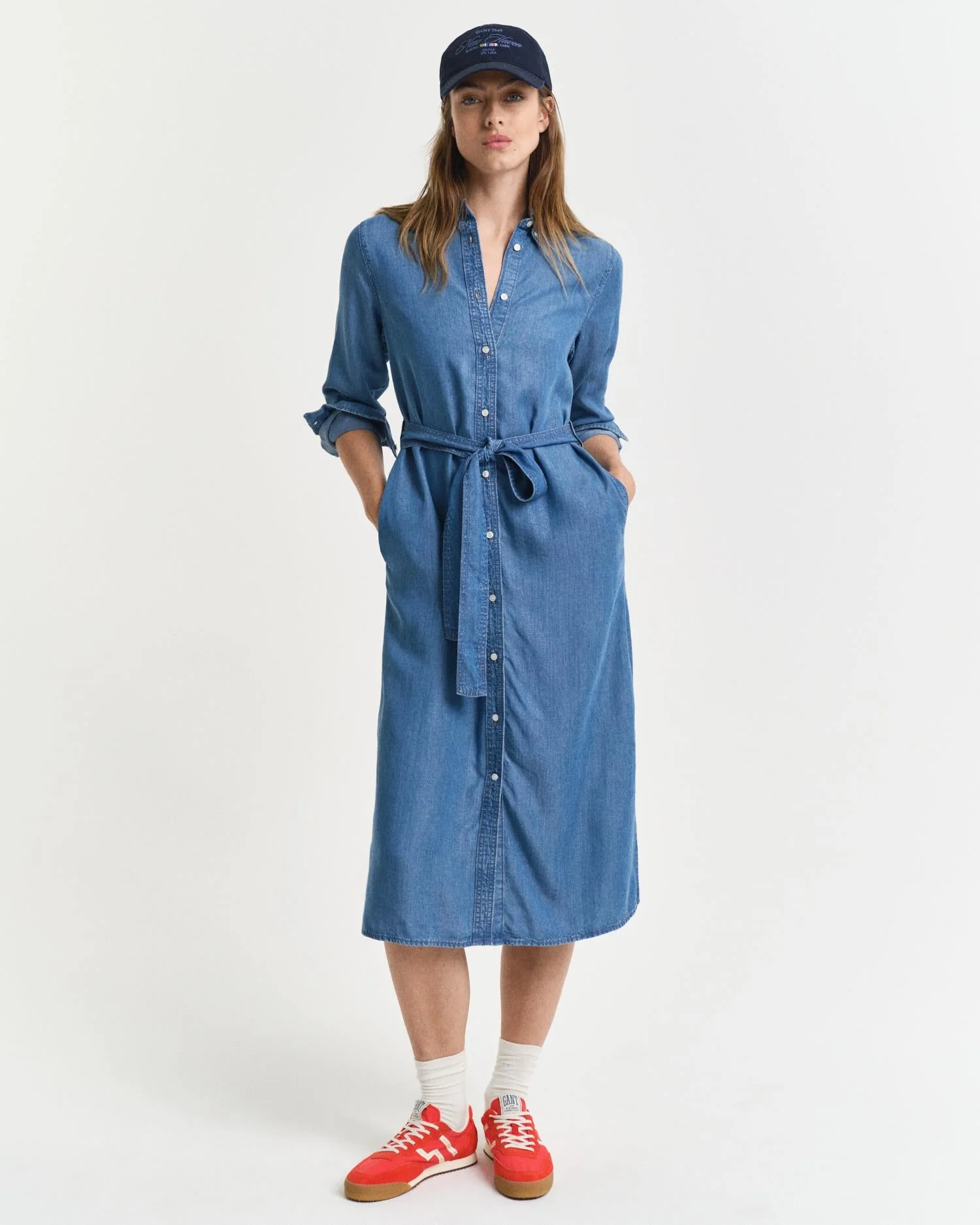 Chambray Shirt Dress Light Indigo - Image 4